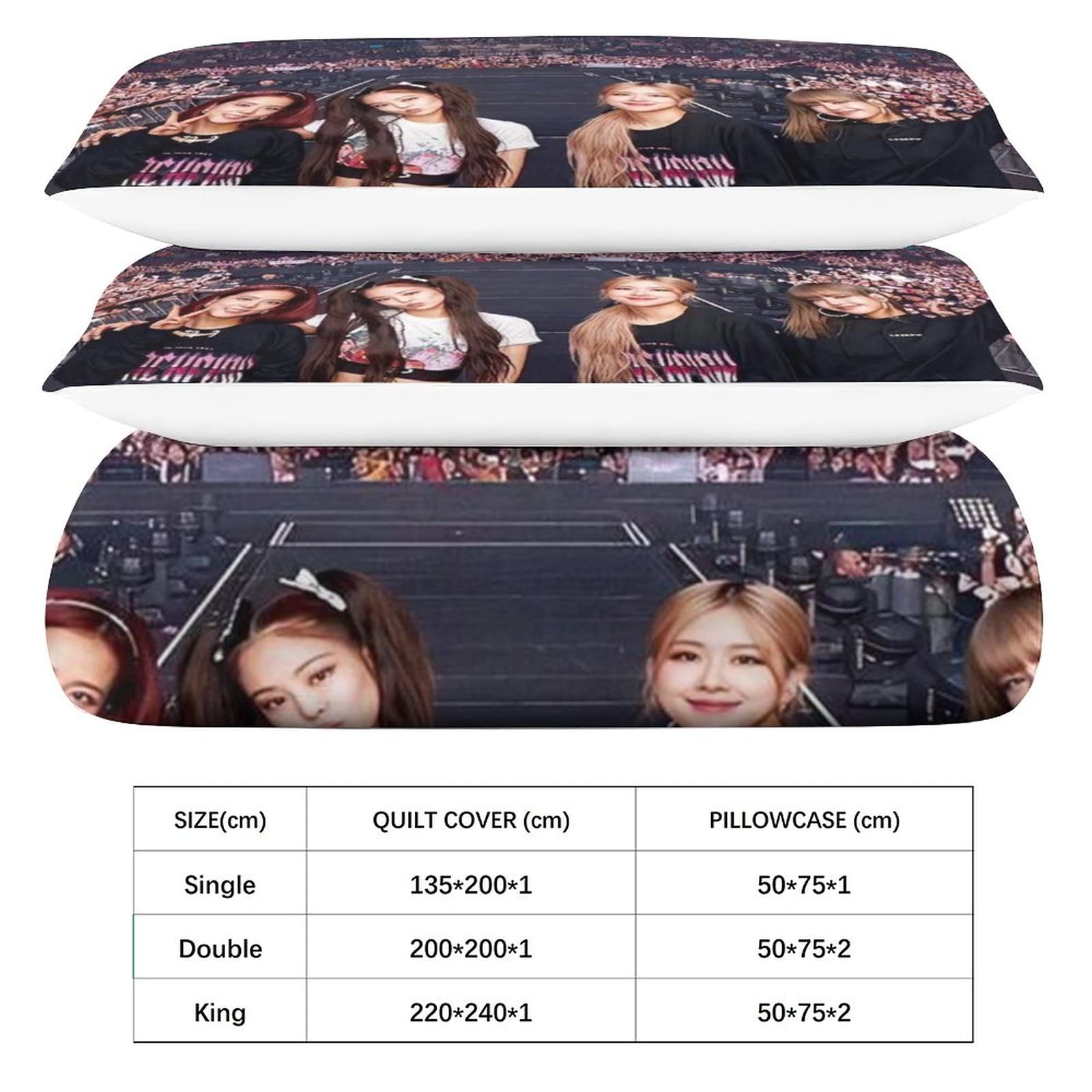 3D Blackpink print beddengoedset, dekbedovertrek set kinderen jongens