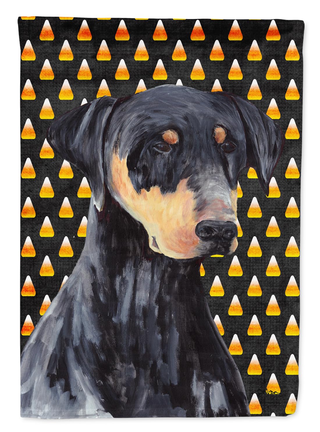 Doberman drapeau halloween décor jardin extérieur chien