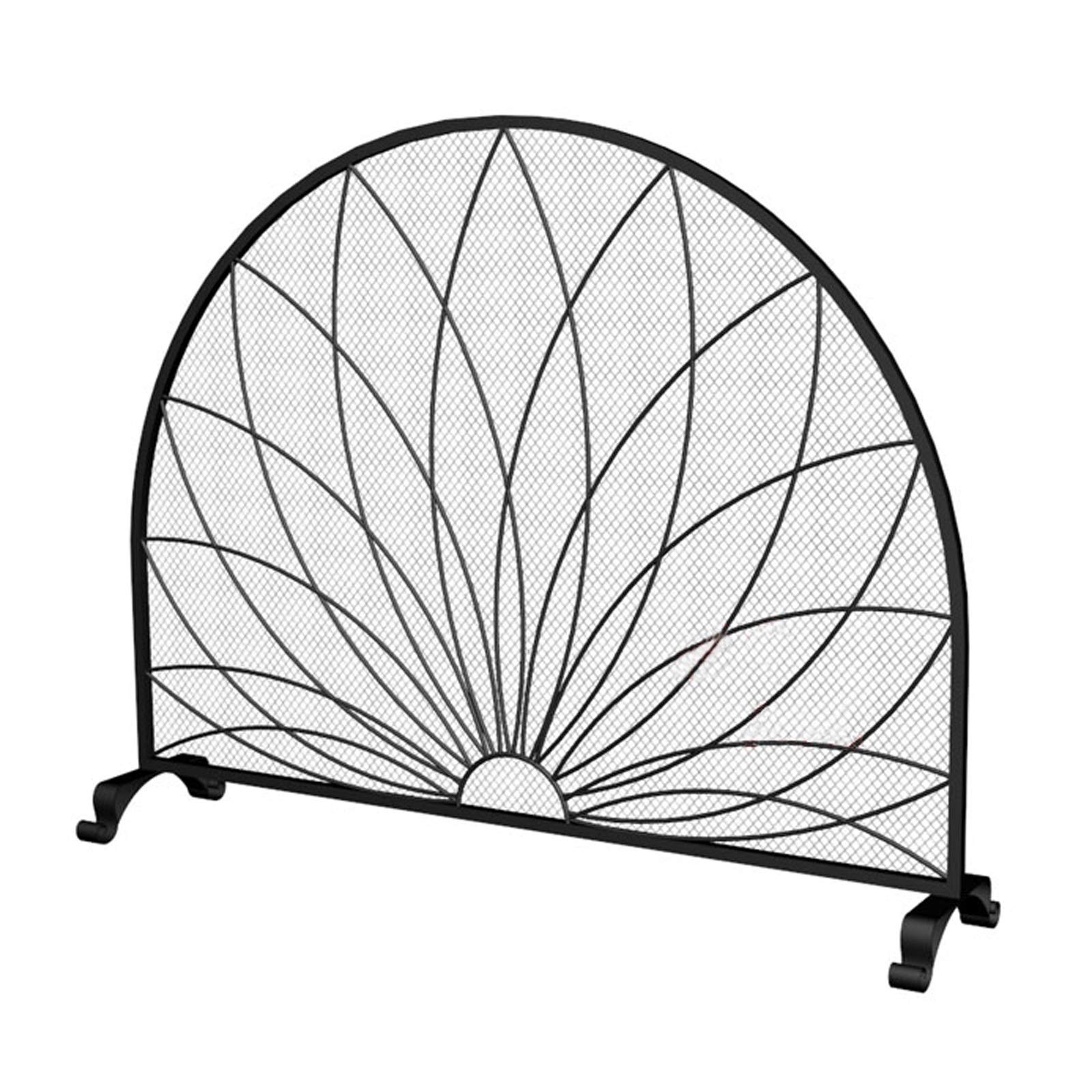 Schermi per Caminetti di Guardia Schermo for camino ad arco nero Nero Metal Mesh Design decorativo Schermo camino for case moderne e classiche - Porte di sicurezza - Robusto ferro battuto Accessori pe