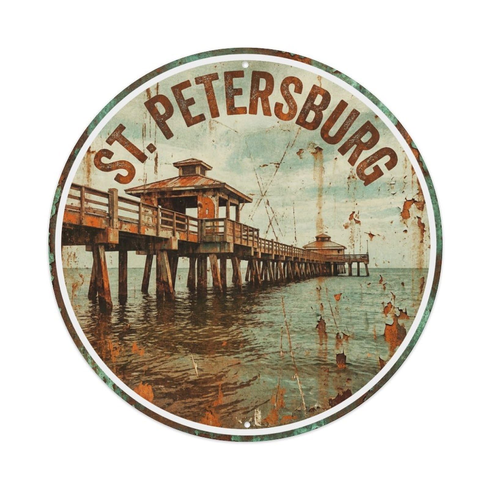 Tgrcjimh Style Metal Tin Sign Retro Travel Usa St Petersburg