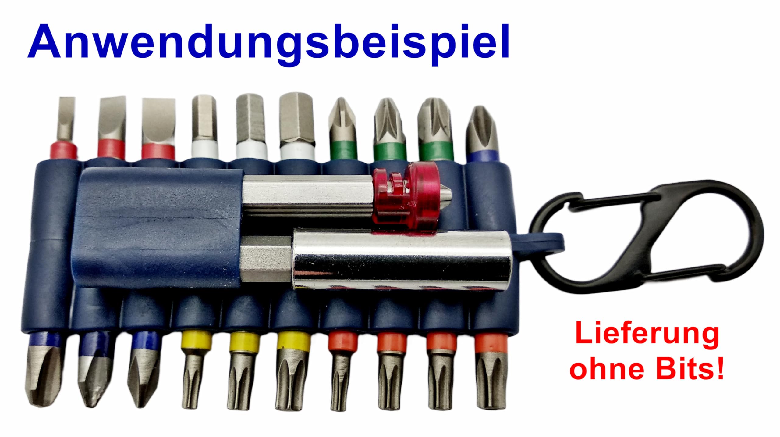 22 Loch Gummi Bit Organizer + Karabiner Sortimentbox Sechskant 1/4 HEX Bithalter Baumarkt