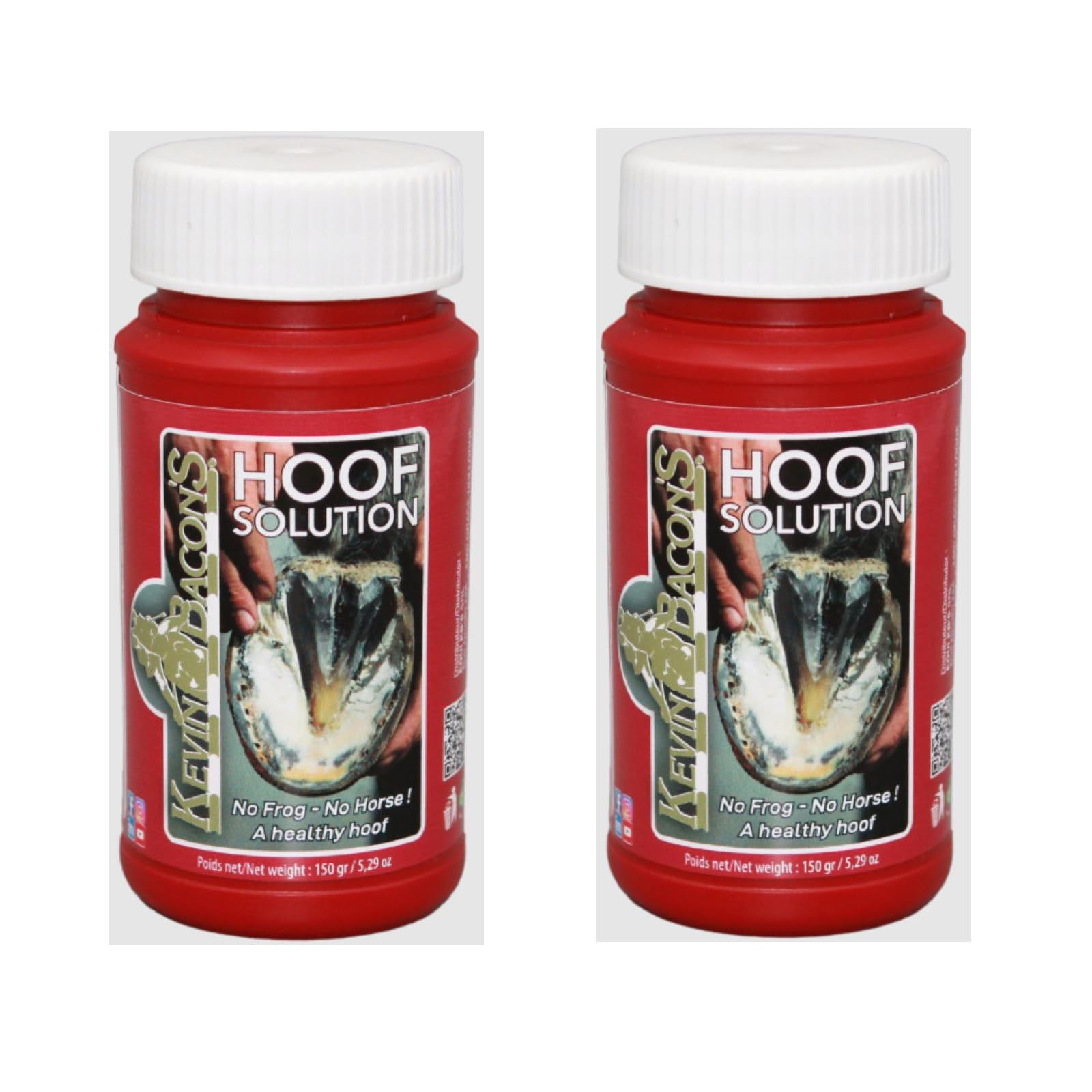 Kevin Bacon’s Hoof Solution | Doppelpack | 2 x 150 g | Geeignet für jeden Pferdetypen | Mit integriertem Bürstenpinsel | Kann dabei helfen Hufprobleme zu verringern