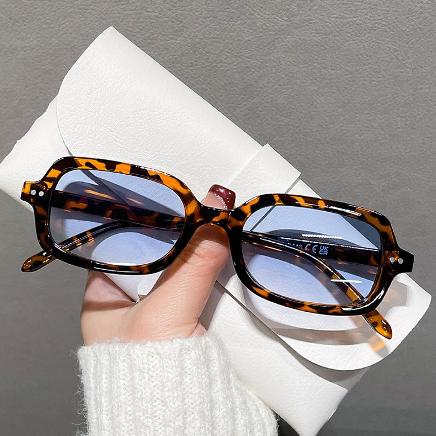 Popular Fashion Small Rectangle Sunglasses Women Retro Gradient Shades Uv400 Men Tea Sun Glasses