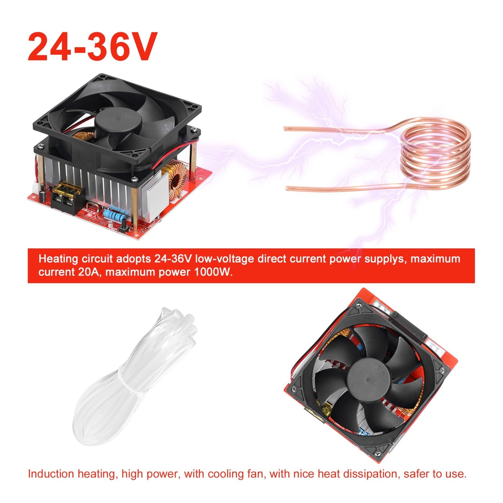 Nagrzewnica indukcyjna, 1000W ZVS płyta grzewcza indukcyjna nagrzewnica indukcyjna cewka rura miedziana podgrzewacz sterownika Flyback dla majsterkowiczów wyżarzanie hartowanie zapłon,Bezpieczeństwo