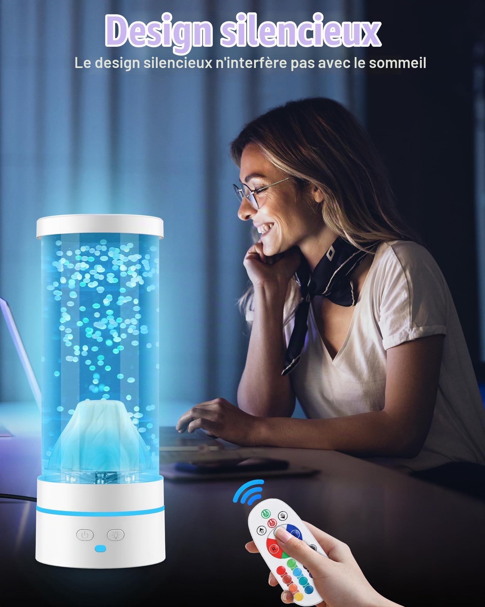 Lampe à Volcan pour Enfants, LED Veilleuse Lampe Volcan avec 17