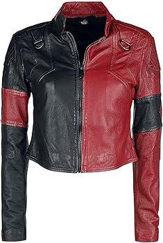 ジャケット・アウター how to live Live Fast Die Clown Harley Quinn Red Jacket -The Suicide