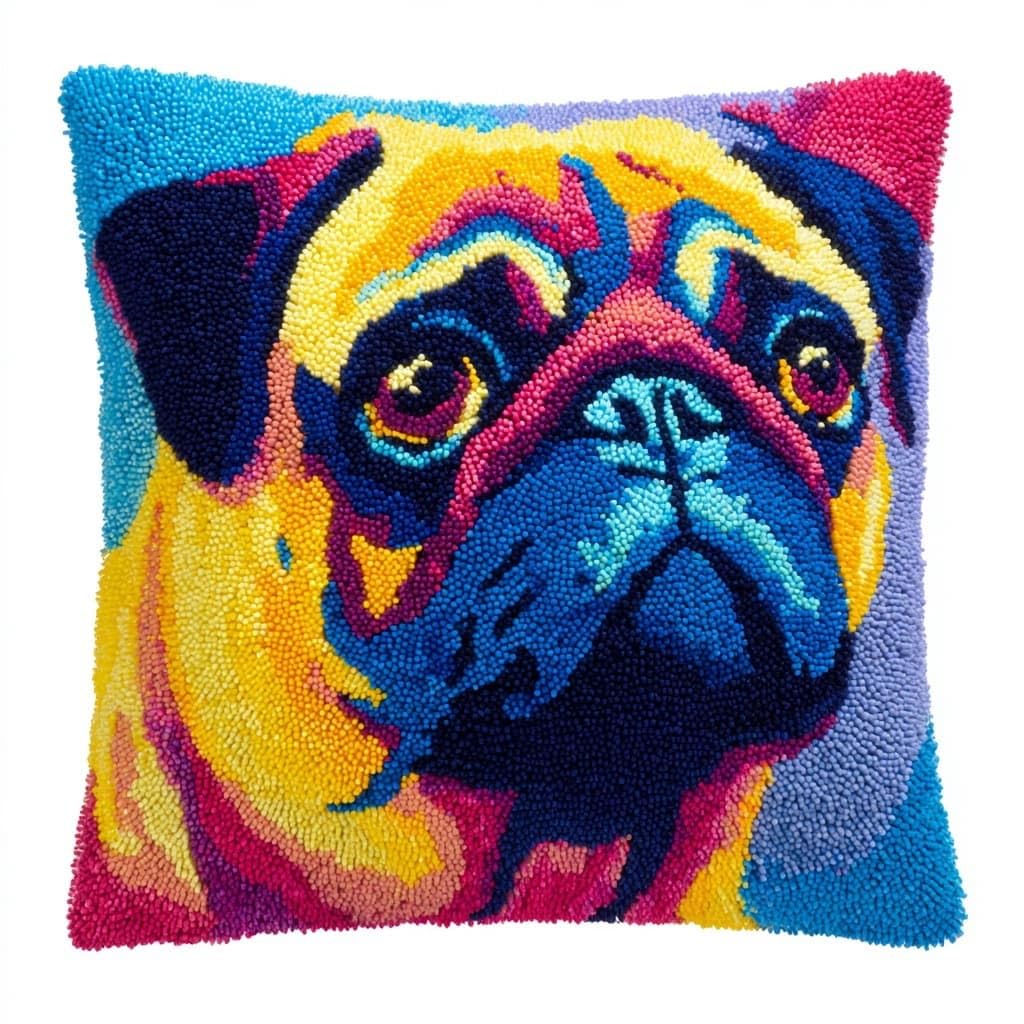 Henypt DIY Pillow Cover Latch Hook Cushion Kits, Dog