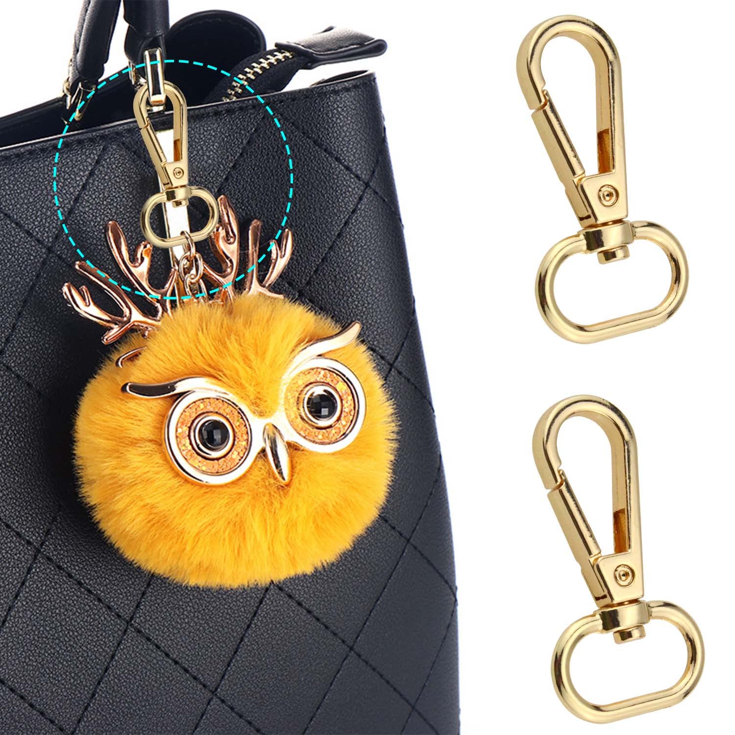 20 Pièces Mousquetons Pour Sac, Boucle Coulissante En Métal