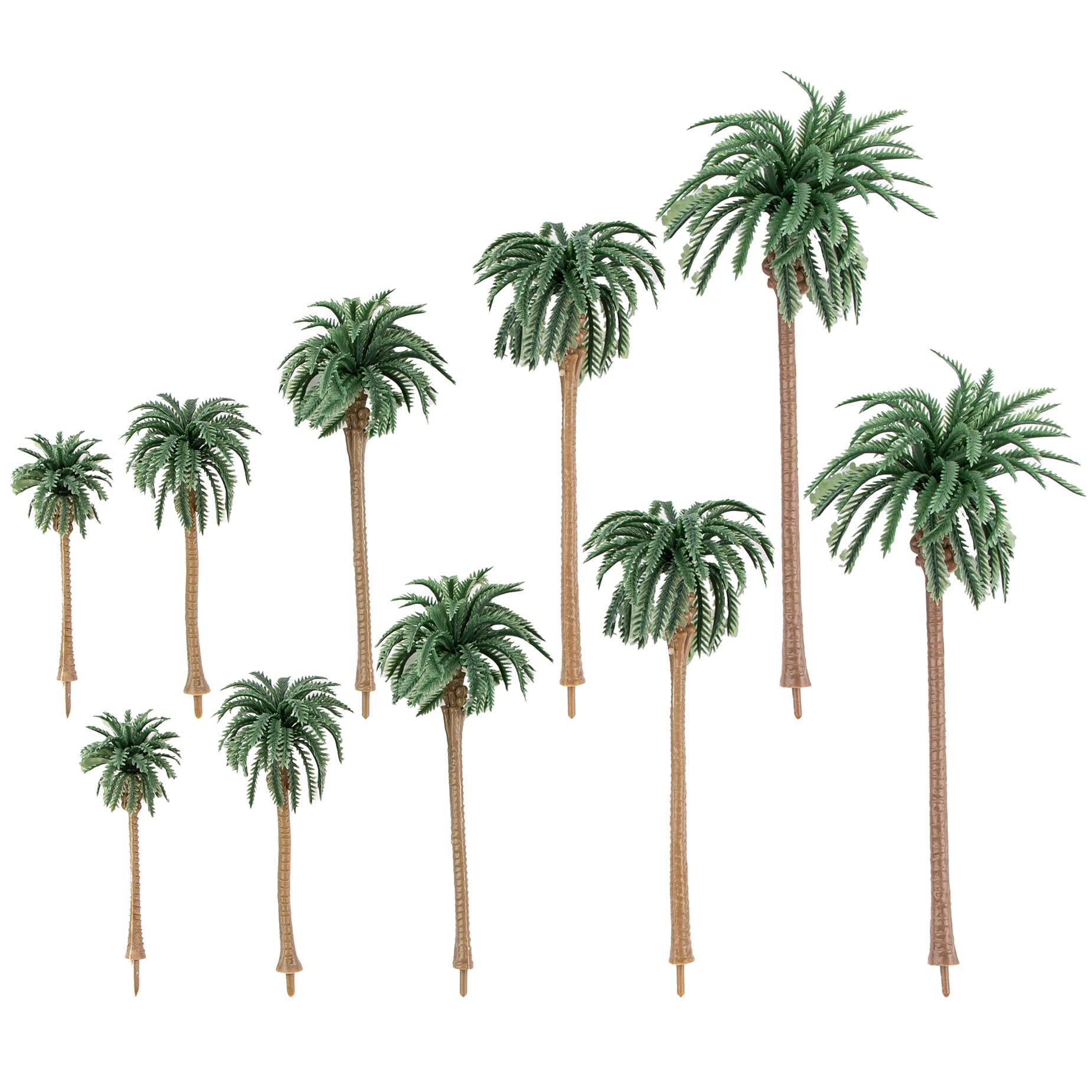 Framendino, 30 Pack Model Coconut Palm Tree Plastic Scenery Models Artificial Palm Tree Architecture Trees Figurine Train Railway Rainforest Diorama DIY Landscape