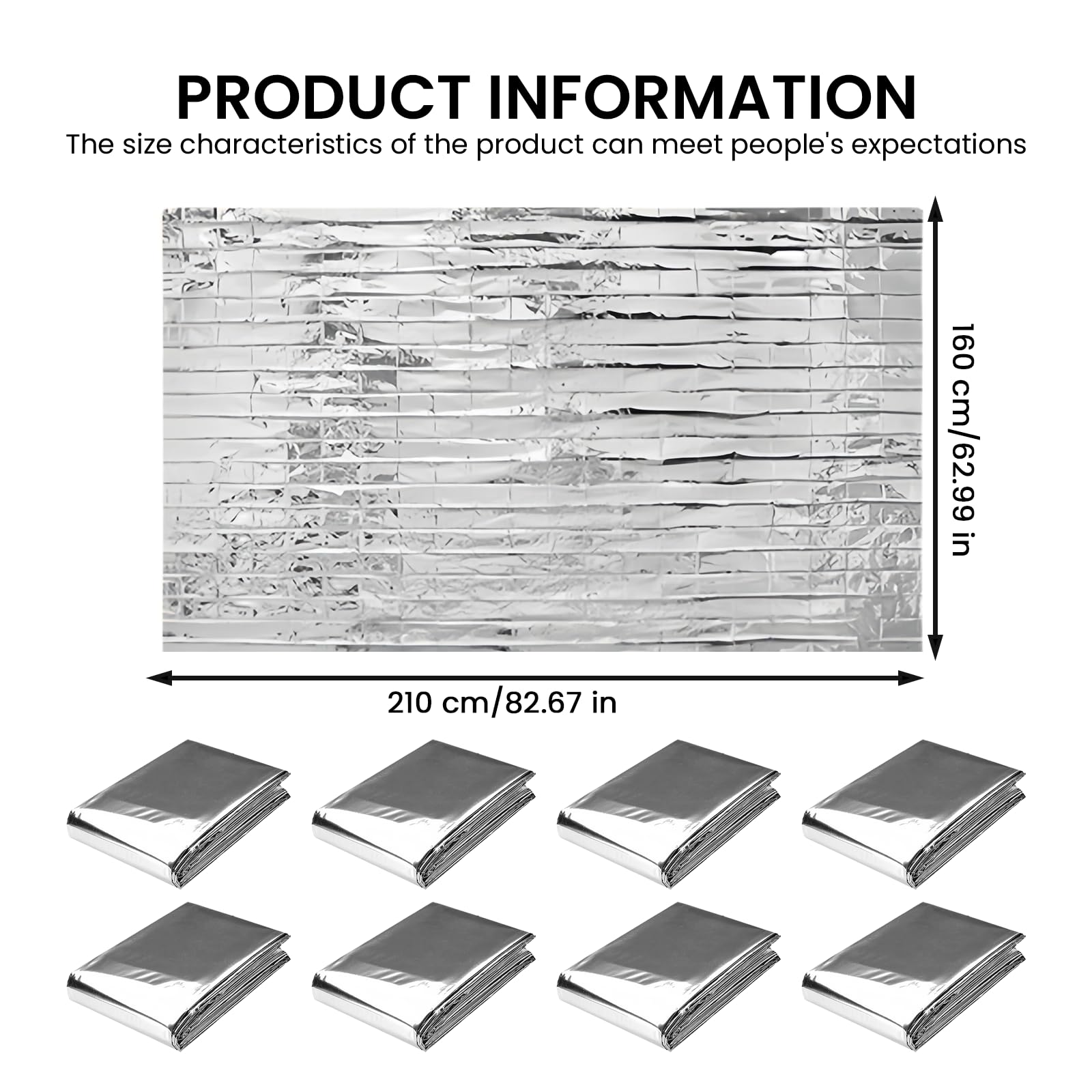 BAIFULAI 8 láminas reflectantes para plantas, película reflectante para plantas, película de Mylar, lámina reflectante plateada, 160 cm x 210 cm para plantas, espacio de crecimiento, camping, tienda