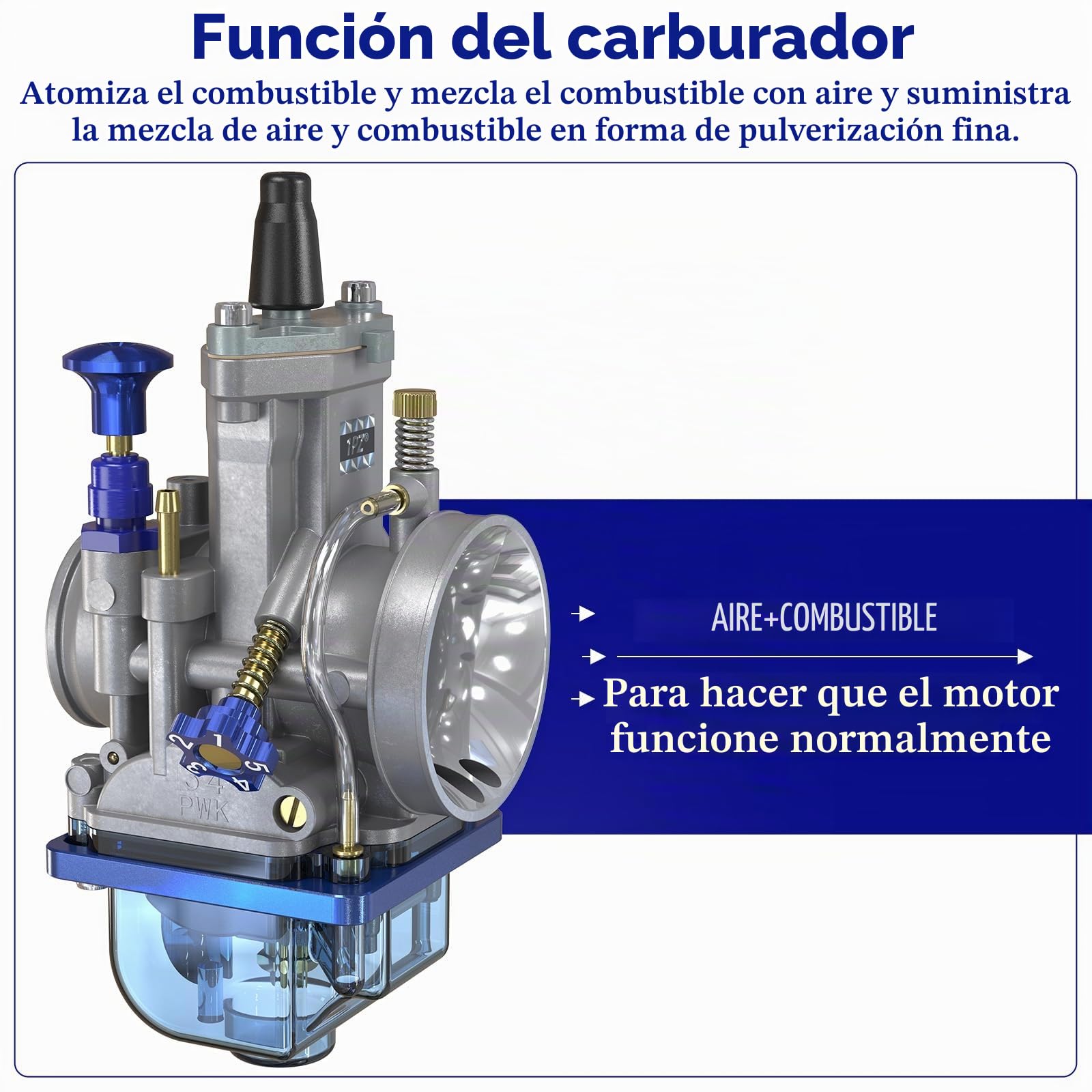 1PZ F6C-C34 34mm Carburador Racing Carb Universal 2T 4T Motor Reemplazo para 125cc a 250cc Dirt Bike Predator 212cc GY6 Motocross UTV ATV Quad TTR SSR Moto Scooter
