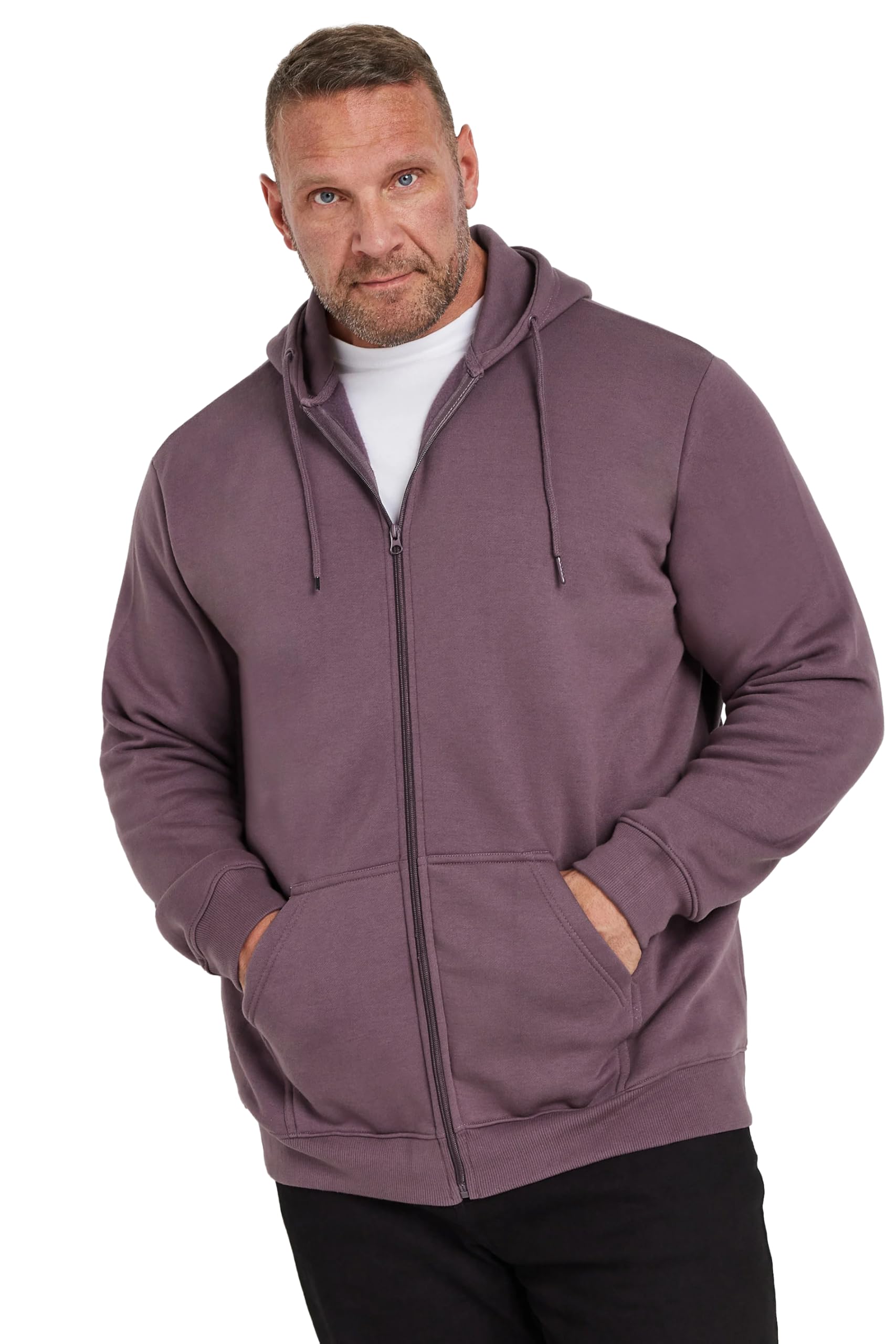 BadRhino Premium Cotton Zip Through Hoodie - Purple - XXL
