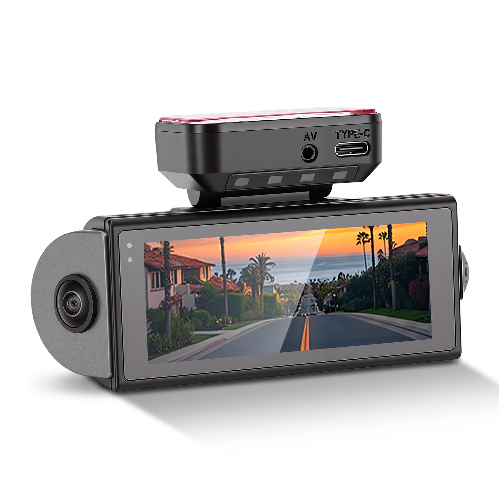 Sxhlseller Telecamera da Cruscotto Anteriore e Posteriore 4K, Videocamera | Dash Cam per Auto con Visione Notturna, Grandangolo 170°, Schermo da 3", Registrazione in loop.