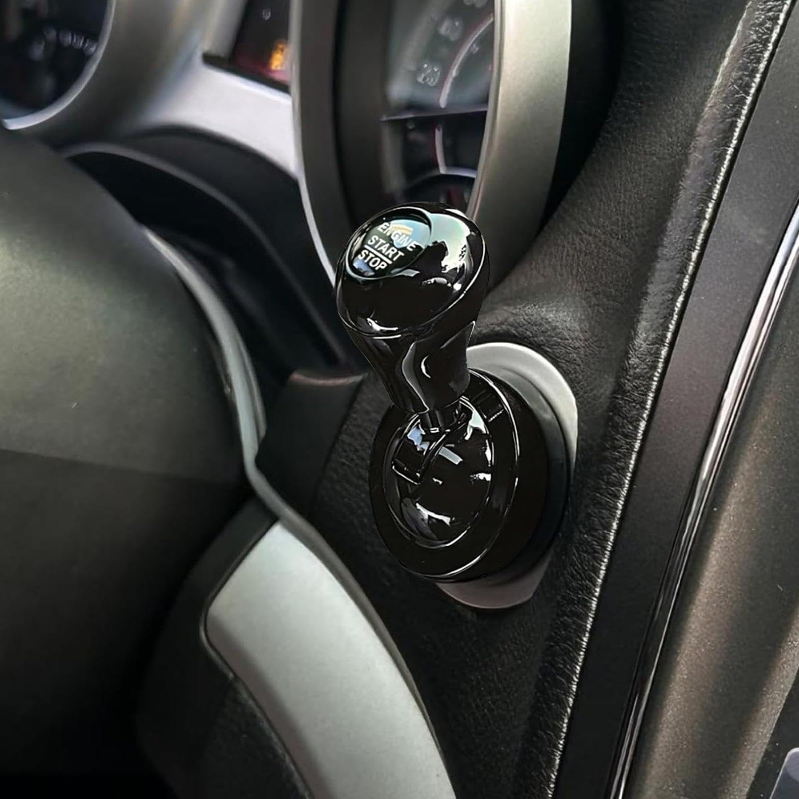 Przycisk Wciskany Start Joystick - Uniwersalna dekoracja ze stopu aluminium z mocnym klejem - Dźwignia Przycisku Startu Samochodowego - do Komputera, Monitora, Sedana, SUV-a, Kampera oraz Ciężarówki