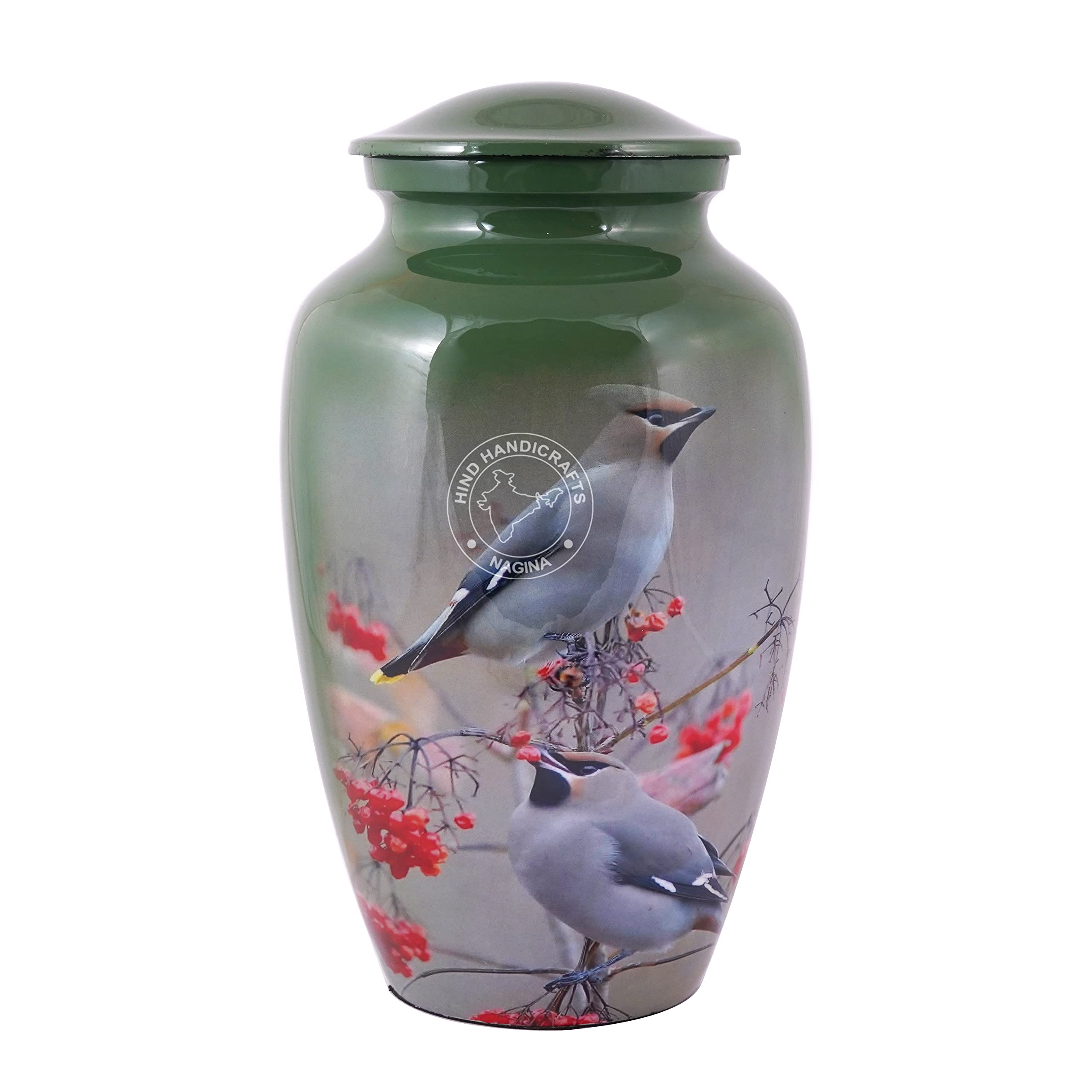 Urne funéraire faite à la main en aluminium pour cendres d'adultes oiseau