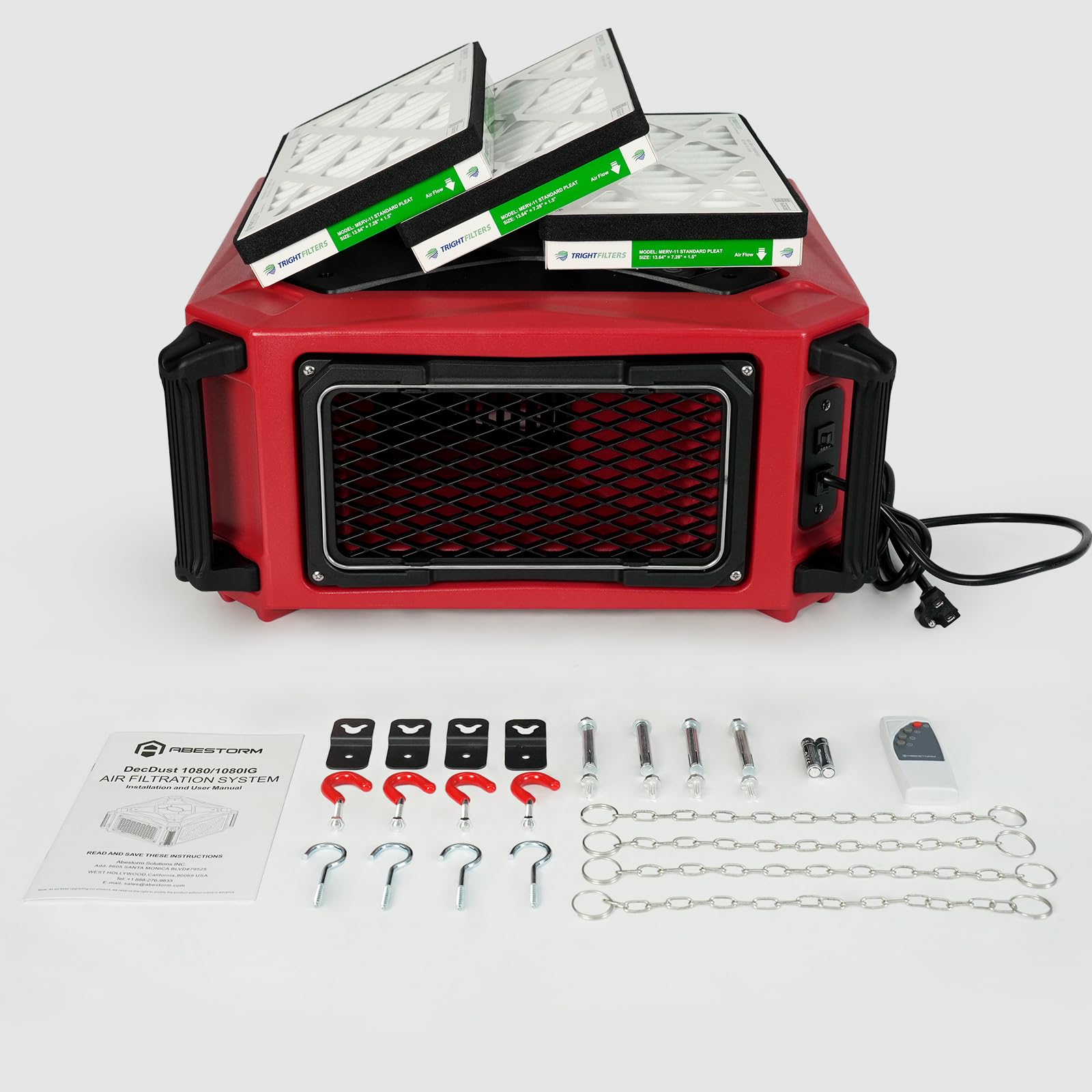 Abestorm - Sistema di filtrazione dell'aria 1080CFM, collettore di polveri da officina con potente ventilatore a vortice, adatto per la lavorazione del legno, garage, officine, fino a 1100 mq. ft.