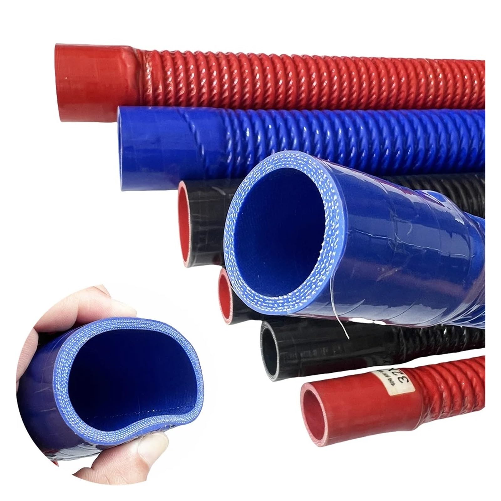 Manguera Admisión Aire Tubo Corrugado De Alambre Acero Negro, Manguera Silicona, Entrada Alta Presión Y Temperatura, Conexión Filtro Aire Intercooler Entrada Aire