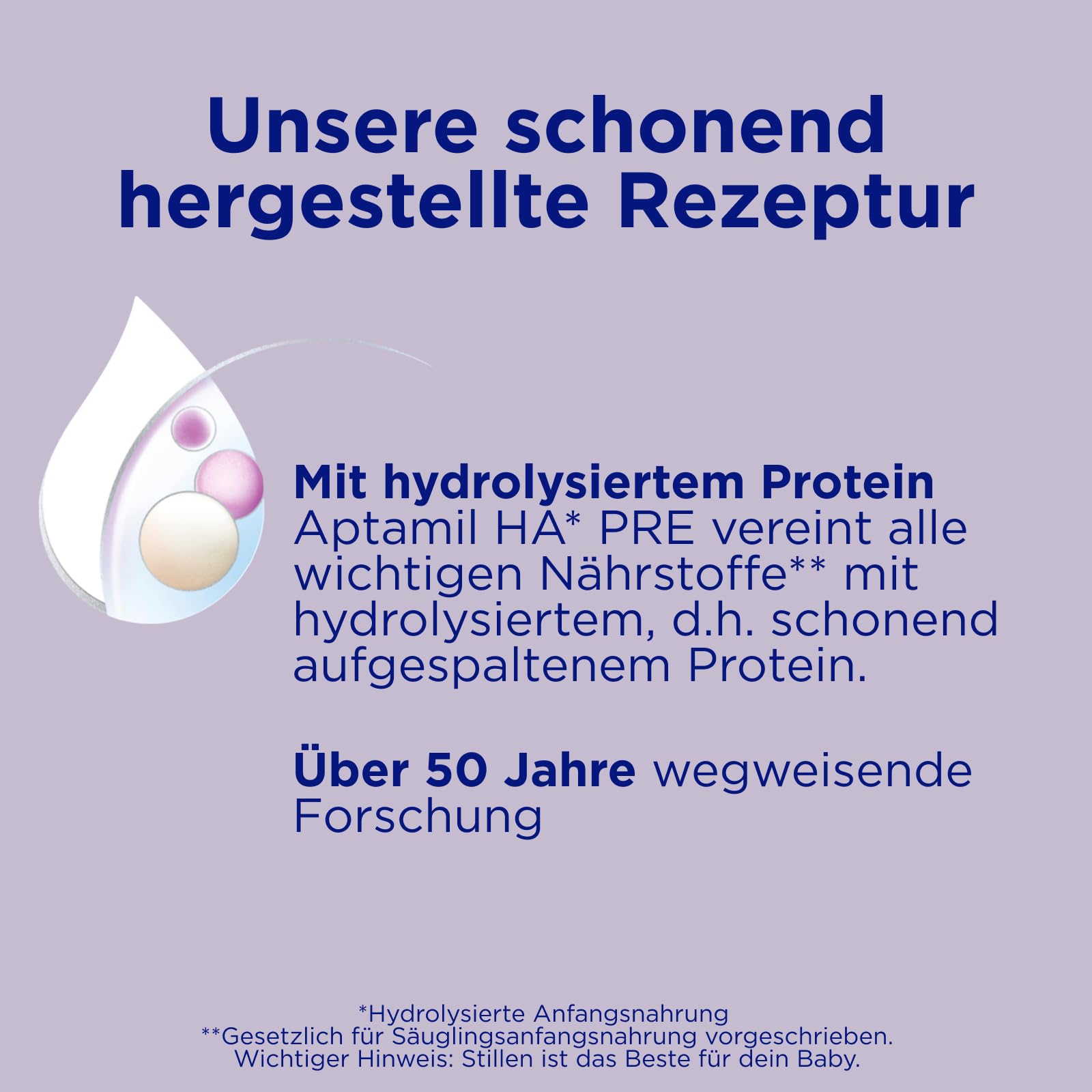 Aptamil HA PRE – Anfangsmilch von Geburt an, Mit DHA, Nur Laktose, Ohne Palmöl, Babynahrung, Milchpulver, 1 x 800 g