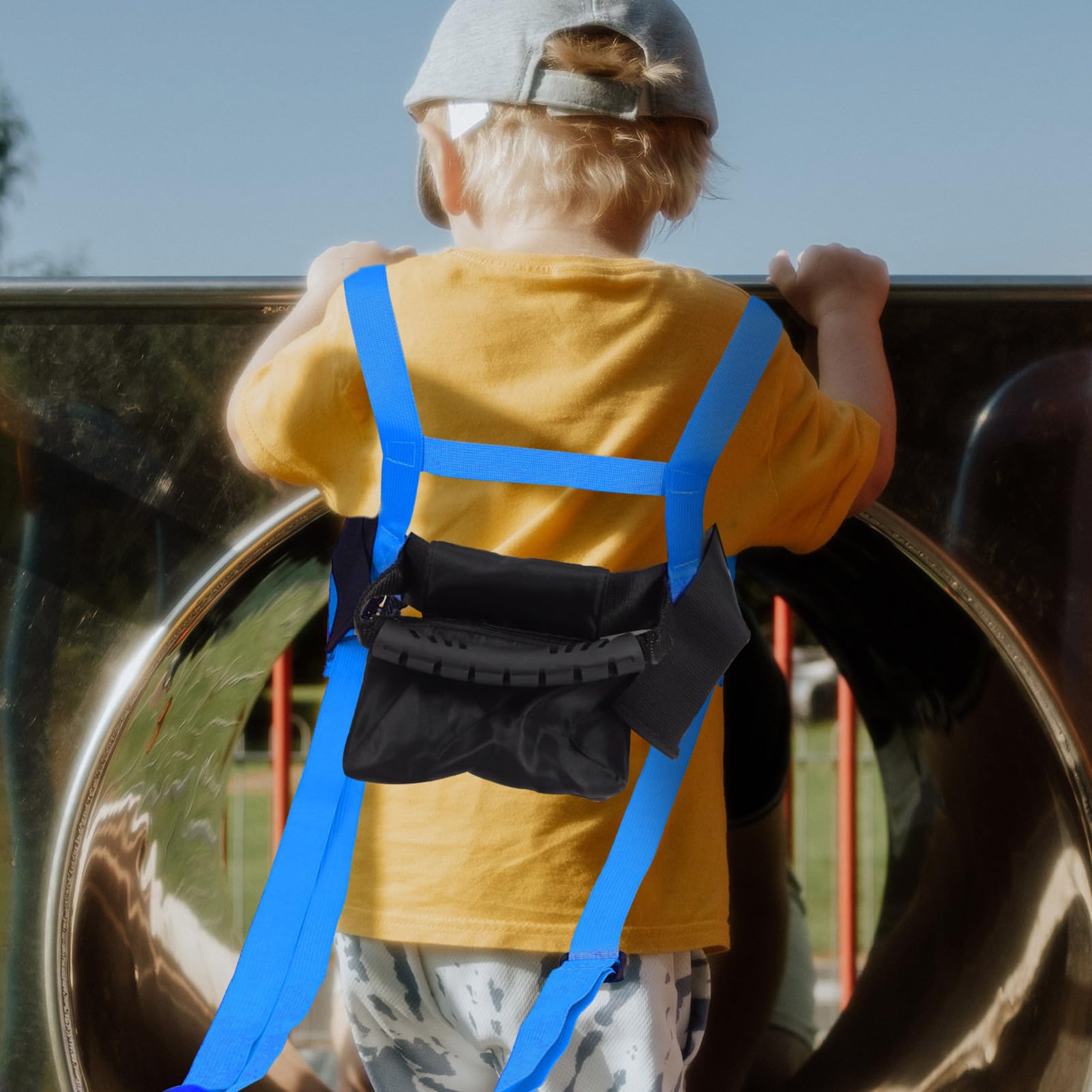 Mikikit Harnais de Ski pour Garçon Fille Ceinture Entraînement Durable pour Ski et Autres Sports Hiver Accessoire Pratique avec Poignée pour Faciliter Enseignement pour Petits Skieurs