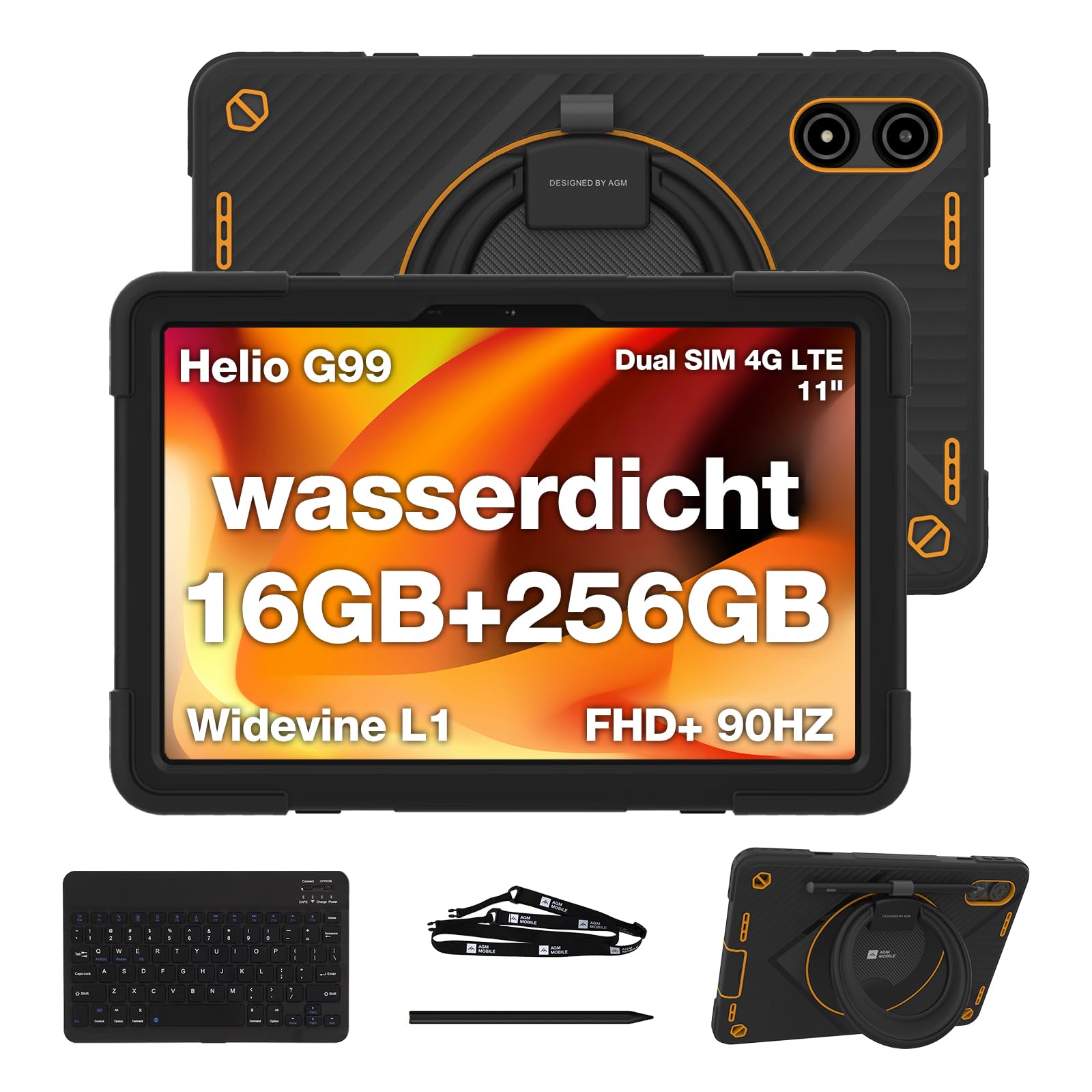 AGM PAD P2 Active Android Tablet mit Tastatur und Stift , 16 GB + 