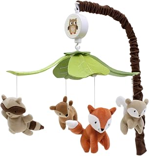 Lambs & Ivy Woodland Tales Musical Crib Mobile - Adorable Forest Animals with Lullabies for Baby Sleep