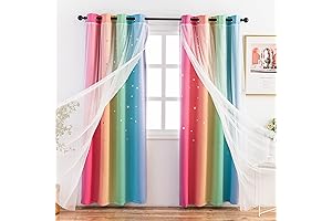 Stiio Kids Blackout Curtains: Rainbow Magic for Girls' Bedrooms