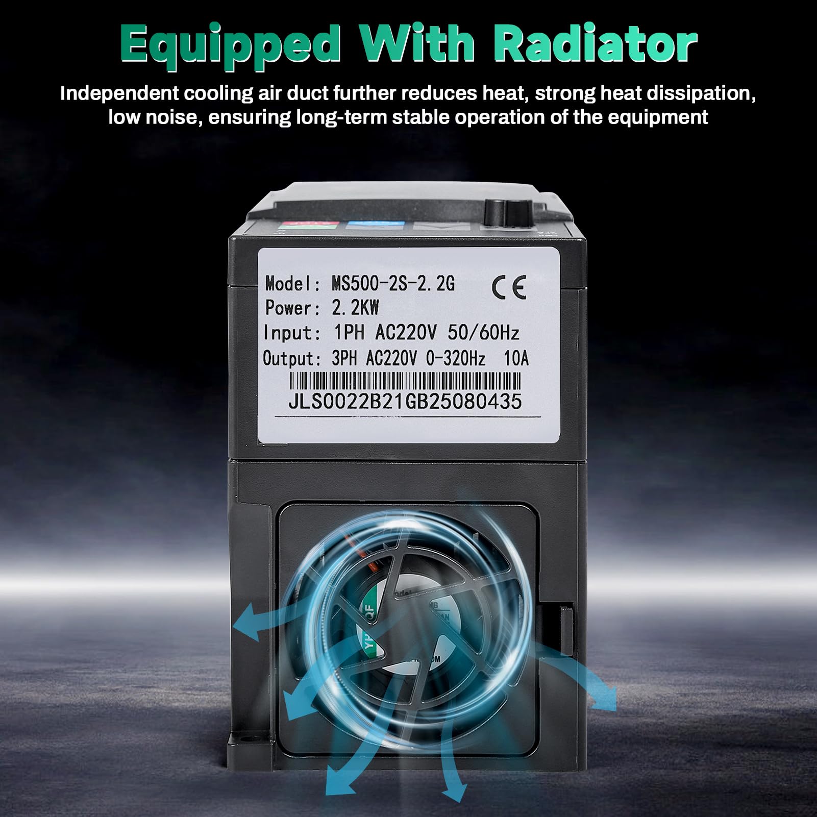 DEWIN Inverter Monofase per Motore Trifase, 2.2KW 220V Ingresso Monofase Uscita Trifase,Inverter per Motori Trifase Azionamento a Frequenza Variabile (Con Manuale in Italiano)