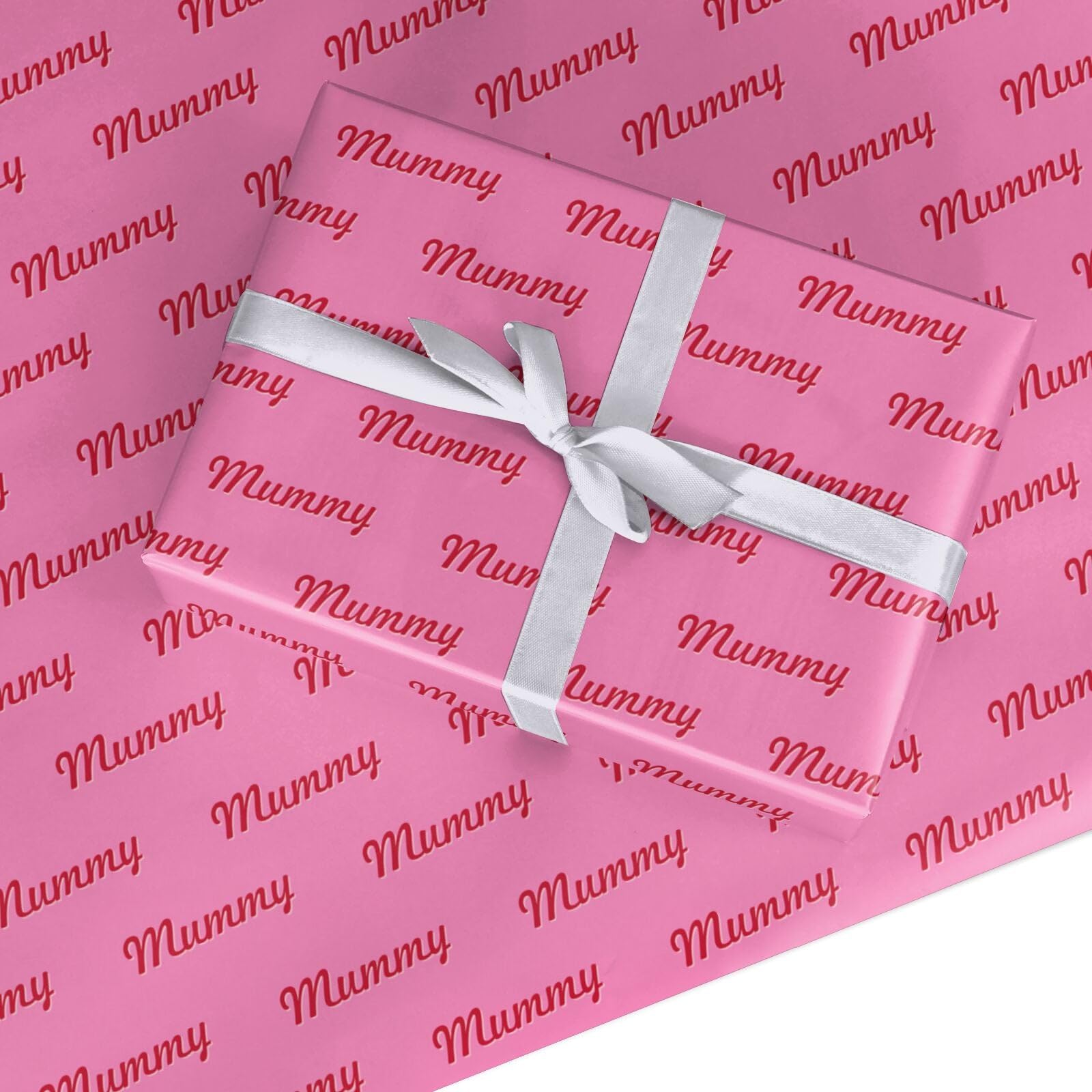 Mother's Day Wrapping Paper - Stylish Mummy Pink Gift Wrap - For Birthday & Mothers Day - Cute Vibrant Design for Mum - by Dyefor - 2 Sheets (50x70cm)