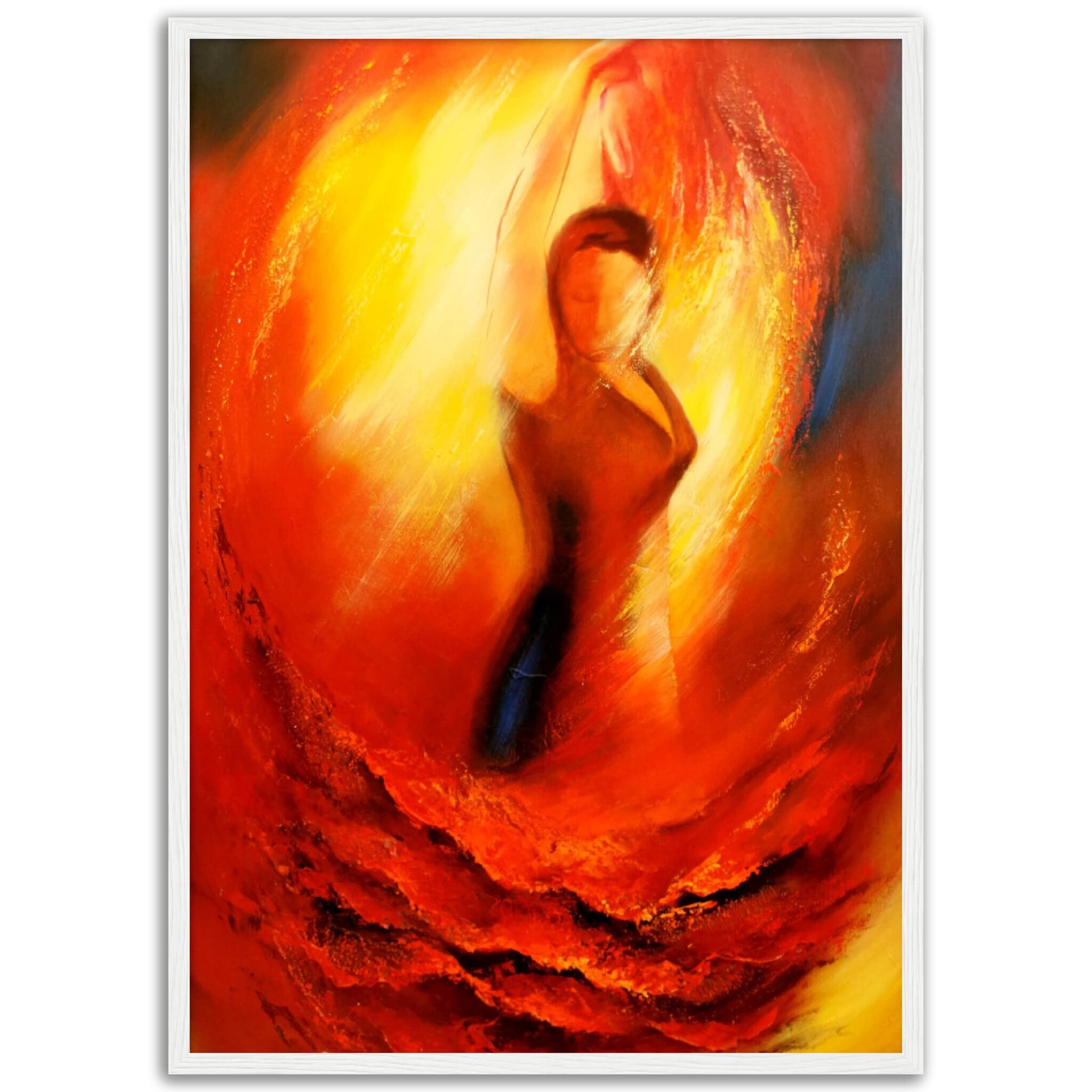Décoration murale danseuse de salsa impression encadrée blanche 50x70 cm