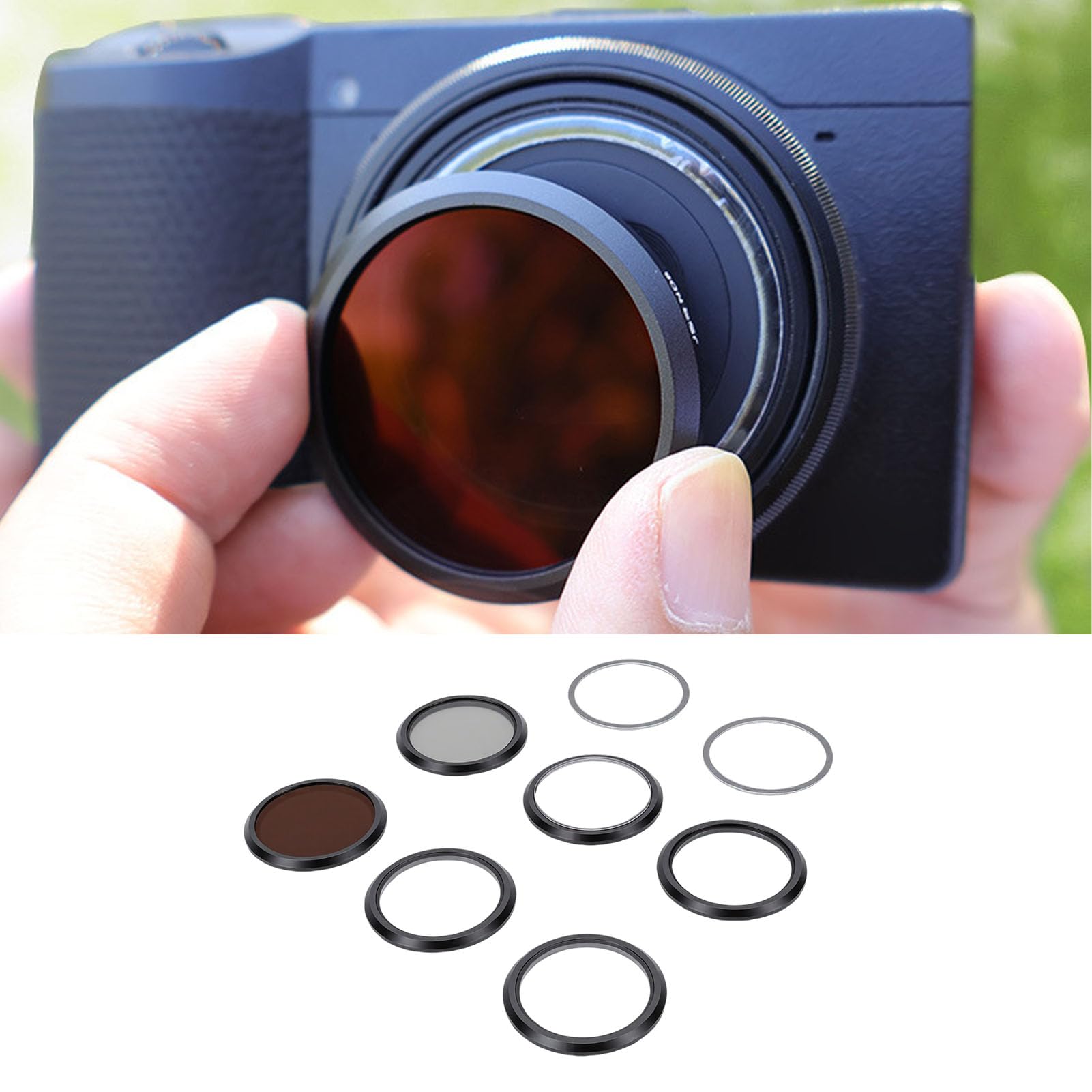 Akozon Zestaw Filtrów Aparatu Filtry Magnetyczne do Aparatów Bezlusterkowych LX10 G7X3 G7X2 ZV 1 RX100 M5 GRVI GR3 GR2