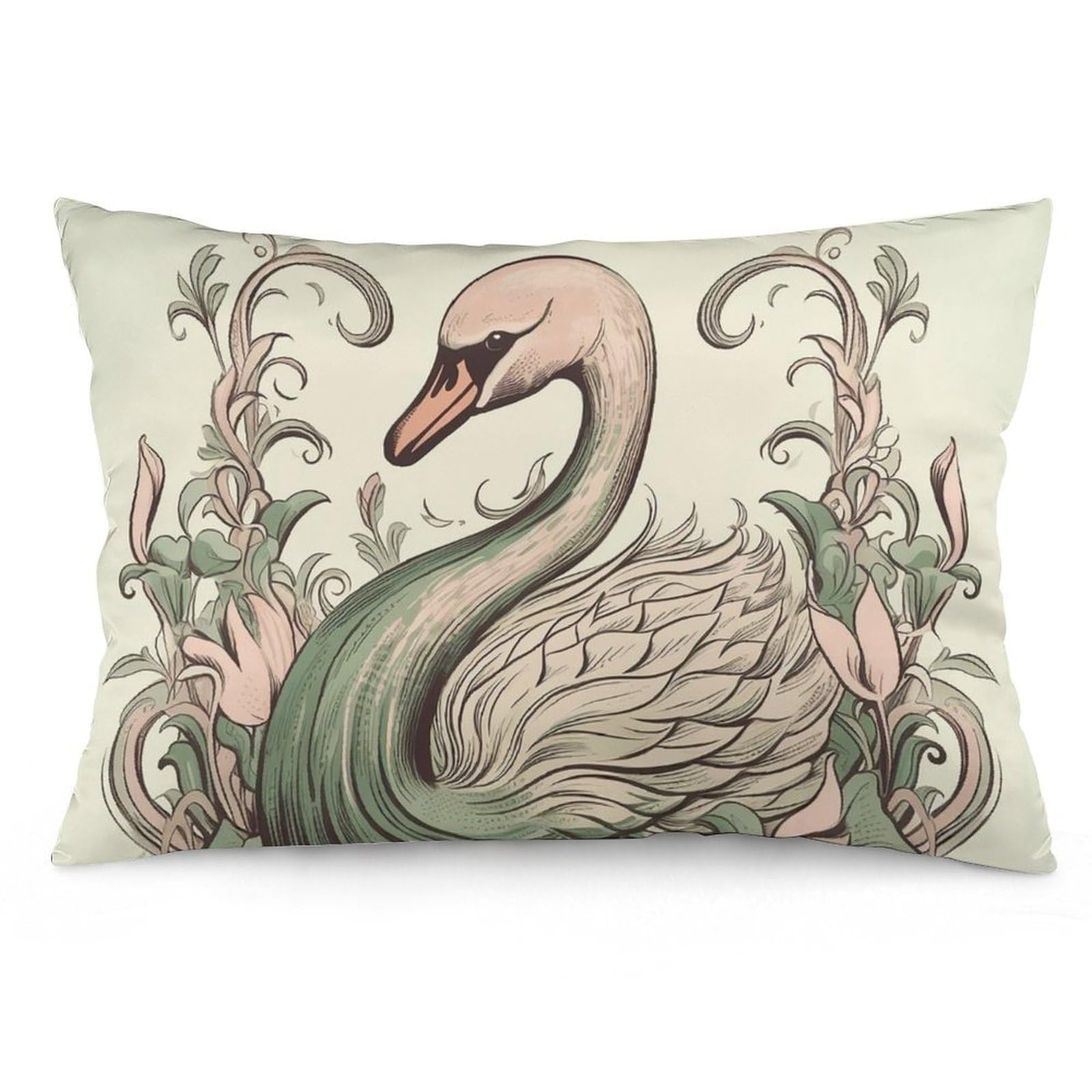 NTVOWPZO 2 Pack Decoration Throw Pillow Covers 20"x30" Pillowcases Covers Swan on Leaves Pillowcases Modern Farmhouse Home Decor Sofa Cushions Covers for Couch Bed Living Room