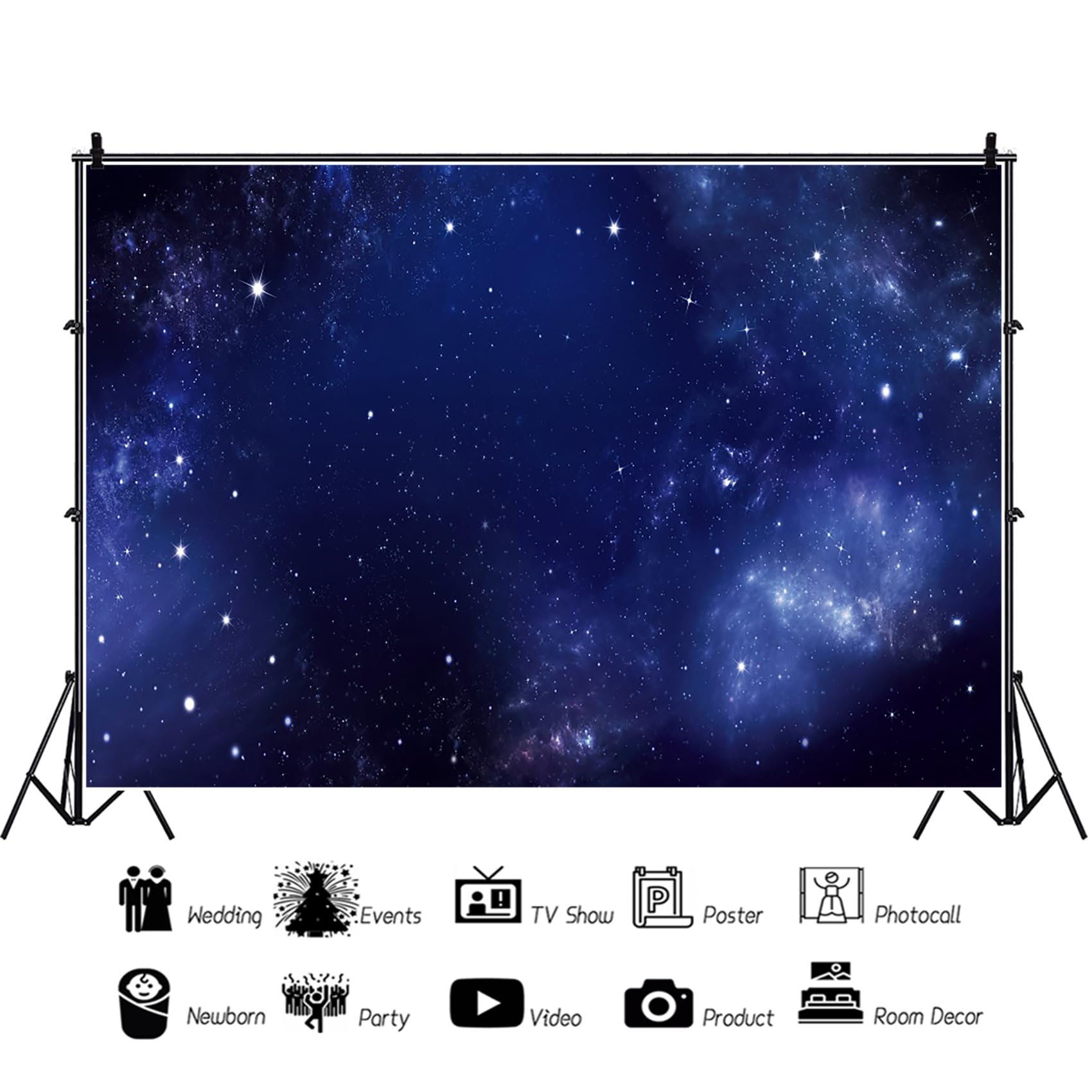 Notte Stellata Sfondo per la Fotografia 3x2,5m Nebulosa Cielo Stellato Spazio Esterno Cosmico Flash Sfondo Stelle Via Lattea Bambino Doccia Ragazzo Ragazza Compleanno Ritratto Prop