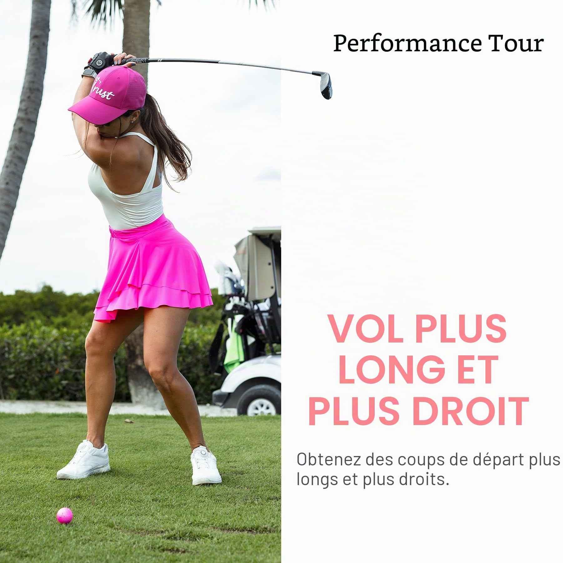 Trust Balles de Golf Aurora – Haute visibilité, Longue Distance, vol Stable, trajectoire Droite, arrêt Puissant, uréthane Cristal, qualité Tour, Noyau 3 Couches Dynamique, 12/48 balles
