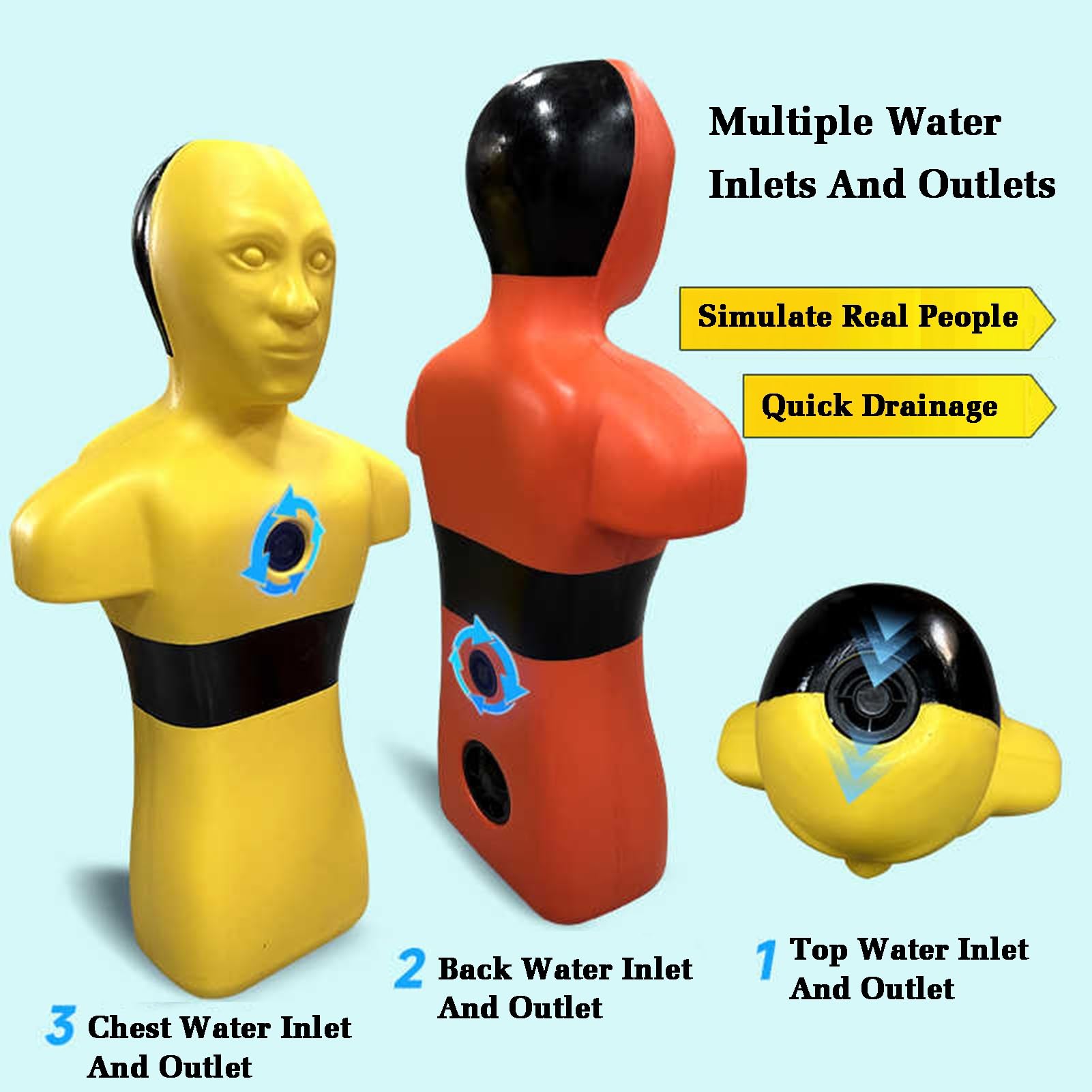 Manichino di salvataggio in acqua per la prevenzione dell'annegamento, strumento di simulazione di emergenza per trapani di sicurezza in spiaggia e fiume, ideale per adolescenti e adulti