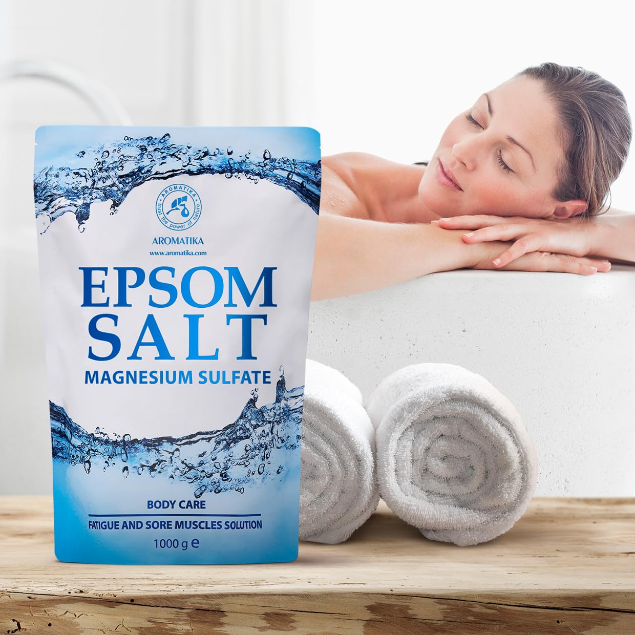 sel de Bain epsom Set 3x1000 g - Sel de Bain Epsom - Huile Essentielle de Eucalyptus & de Lavande - Relaxant - Détente