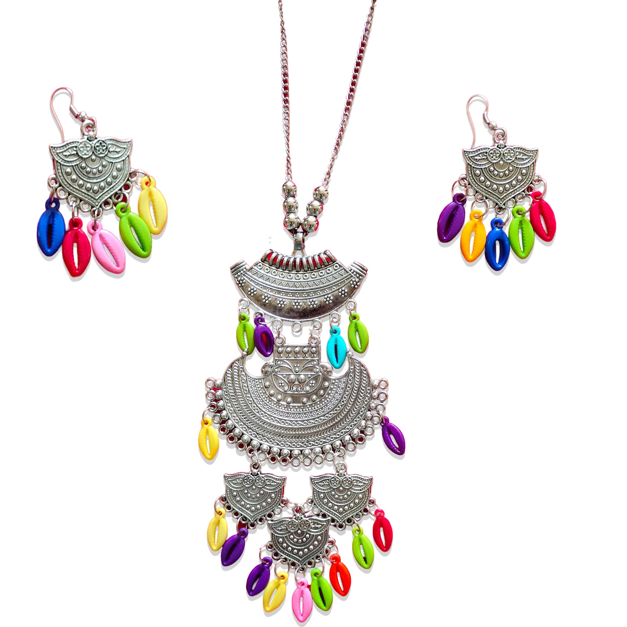 GLAMORSTYL Oxidised Jewellery Set with Necklace Peacock Rath Desing (B0DHQYZWT4) Amazon Price History, Amazon Price Tracker