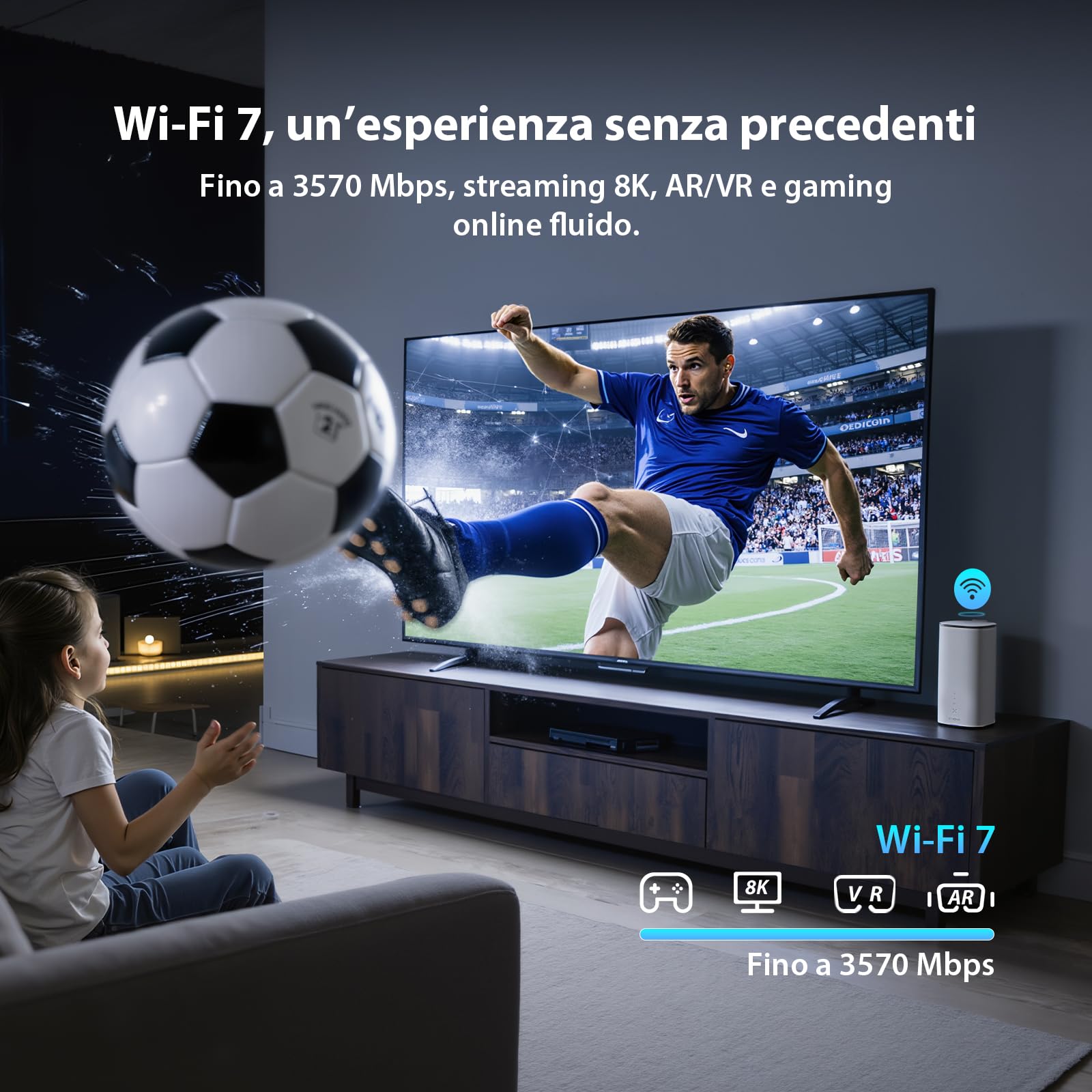 STRONG Router 5G con SIM, WiFi 7 BE3600 Dual Band, Router WiFi con SIM fino a 3,2 Gbps, Gigabit LAN/WAN, WAN Backup, NFC One-Tap, 8K Streaming, Router per Casa e Ufficio | Router WiFi con SIM fino a 3,2 Gbps, Gigabit LAN/WAN, WAN Backup, NFC One-Tap, 8K S