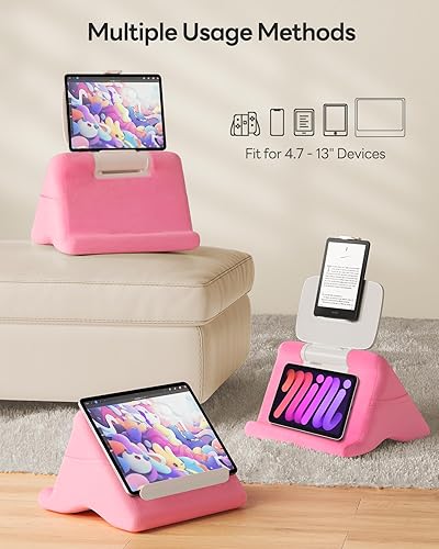 Miniatura 2 de SAIJI Almohada para iPad  Soporte para tablet Kindle para leer en la cama, con clip ajustable para tabletas de 4 a 13 pulgadas, como iPad Pro, Air,