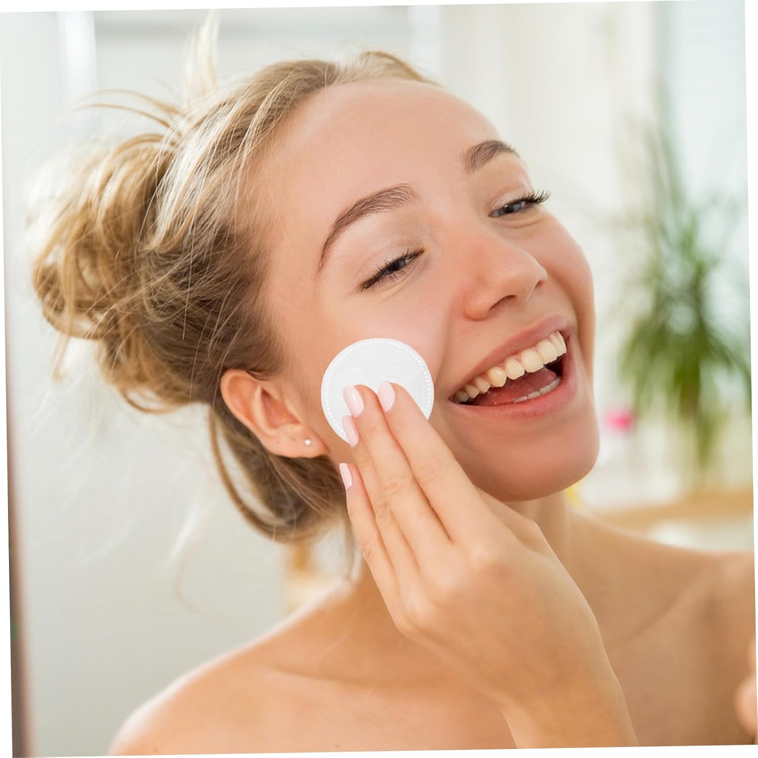 FRCOLOR 3pcs Facial Pads Cotton Makeup Remover Pads Cleansing Rounds Gentle Makeup Cleansing Exfoliating Rounds for Travel