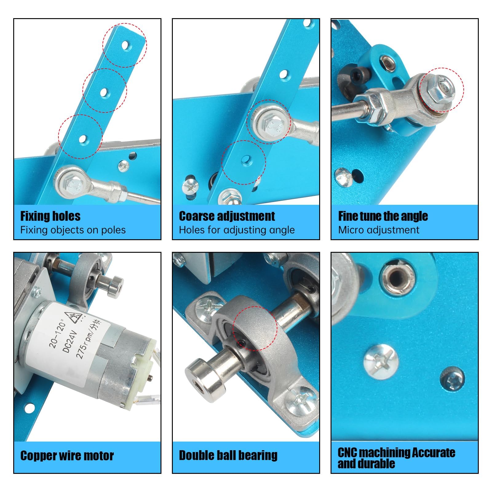 CNCTOPBAOS Actuador lineal de 12 V CC 24 V, motor alternativo de 20 a 120 grados ajustable, 90 veces por minuto, regulador de velocidad de 90 rpm, máquina oscilante automática, ángulo de oscilación de