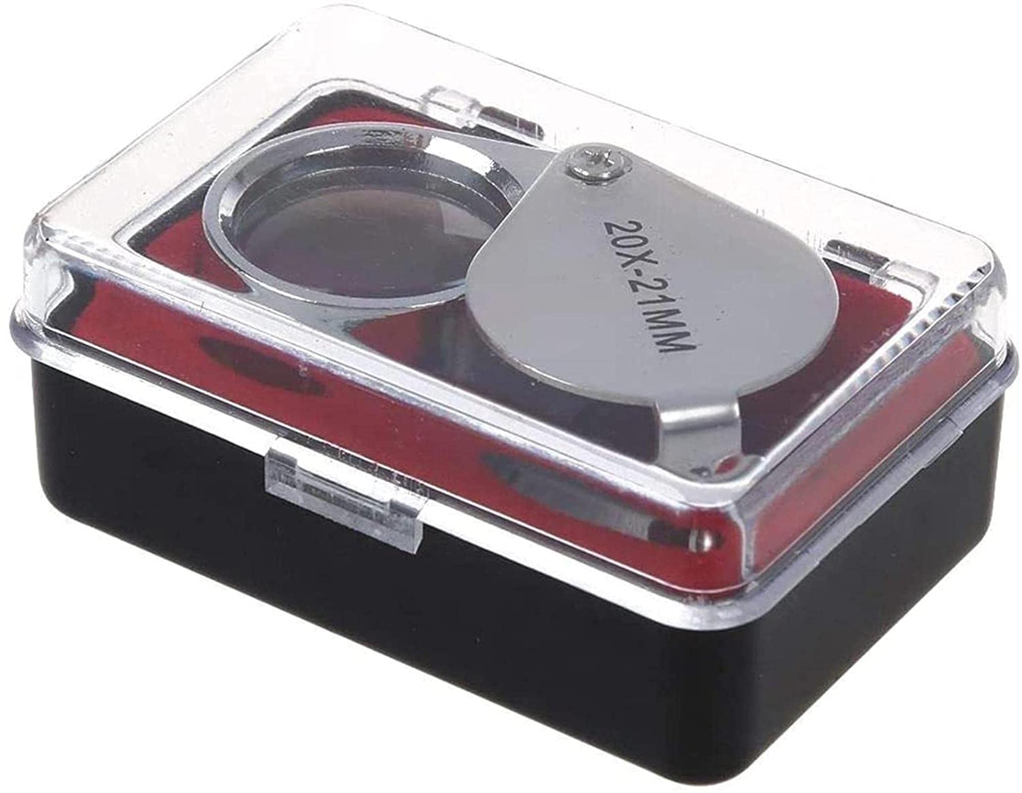 Magnifyiglasses Pieghevole gioielliere Magnifyiloupe Portatile gioiellieri Lente di ingrandimento in Lega di Vetro Magnifyiglass con Scatola Strumenti per gioie
