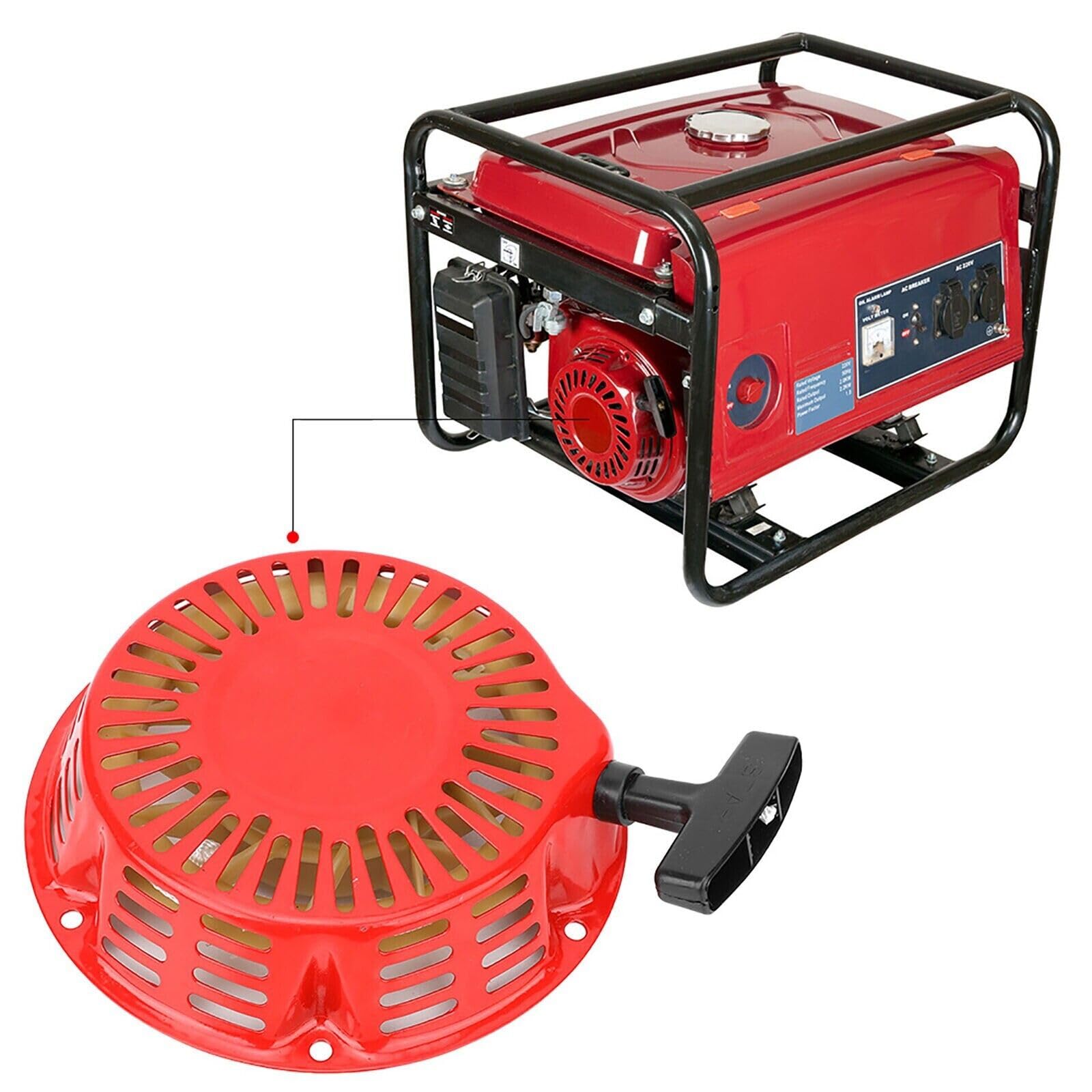 Avviamento a strappo Motopompa Compatibile per Honda GX340 - GX390-188F - 190-6,5kw - 8 kw - Motore 15 hp, Avviamento Parti di Ricambio Durevole Recoil Starter Accessori