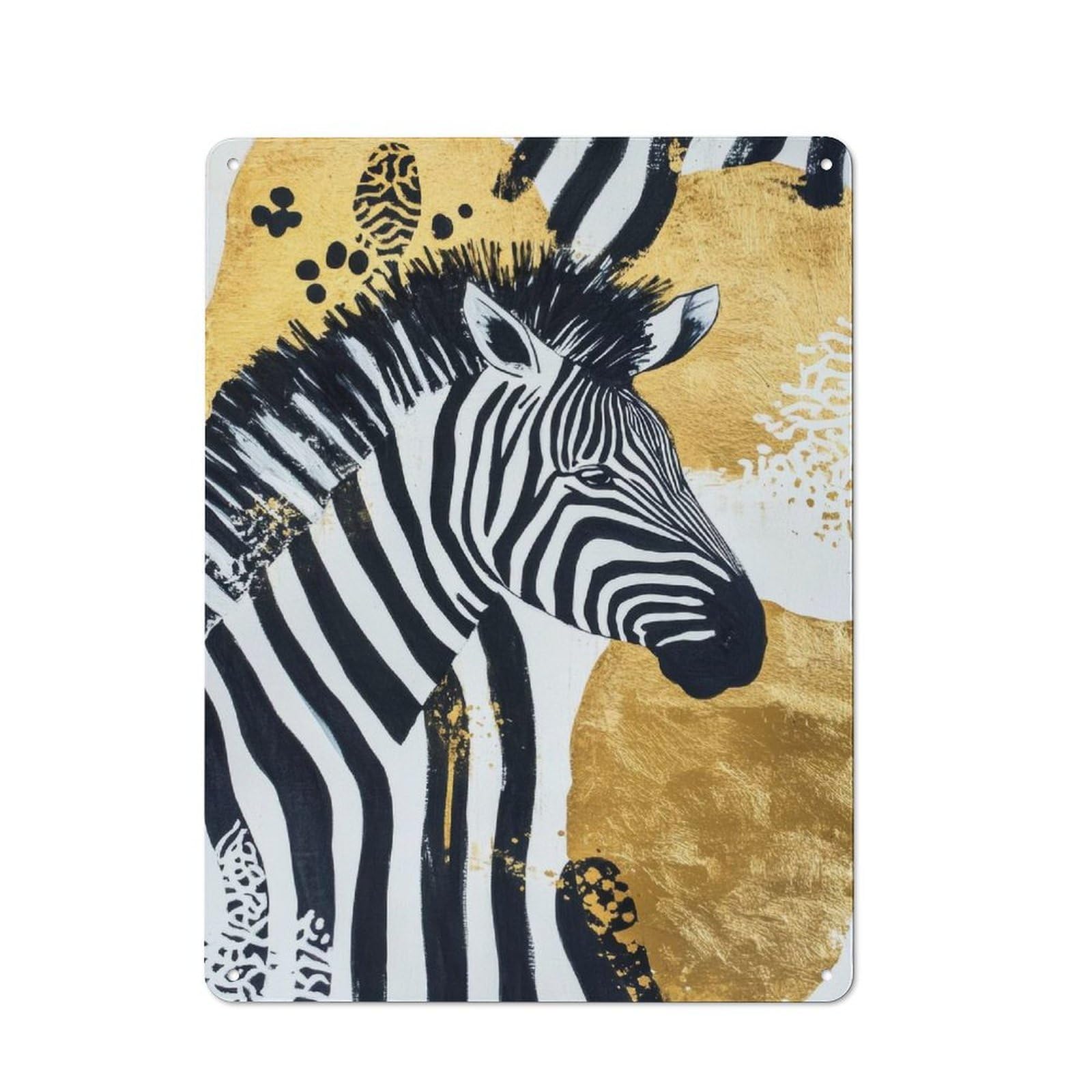 Junmoney Zebra Abstract Art Tin Wall Plaque 40X30cm With For Bar Or Restaurant, Housewarming Present For People Styling Bar And Restaurant