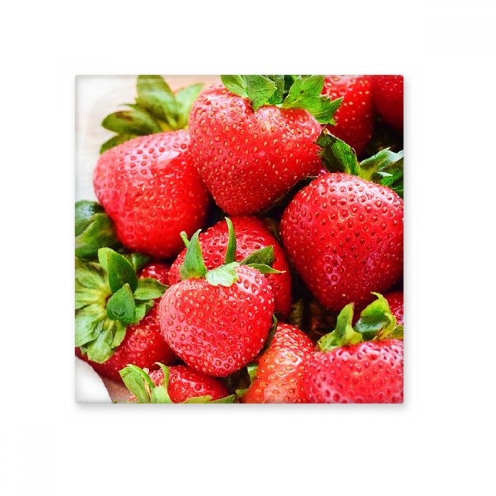 Cadeau artisanat carrelage céramique fraise brillant rouge S