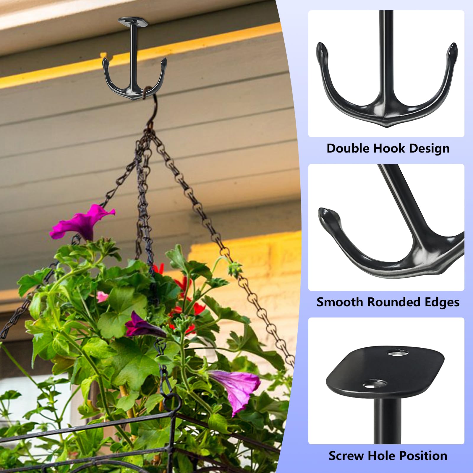 Snapklik.com : DEEKOUDT Anchor Two Prong Ceiling Hook For Closet Top ...