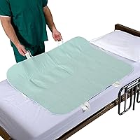 Vista 1 de Patient Aid Almohadilla de cama de 34 x 52 pulgadas con asas (paquete de 3) Protector de cama para colchón de incontinencia Correas para fácil
