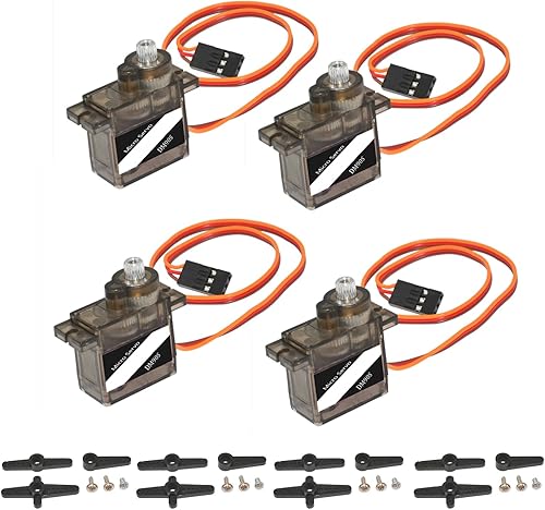 Aideepen 4 unids Metal Gear Servo Digital Micro Servo Motor para RC Aviones de ala fija Modelo de aviones RC Piezas de aviones Helicóptero Motor de