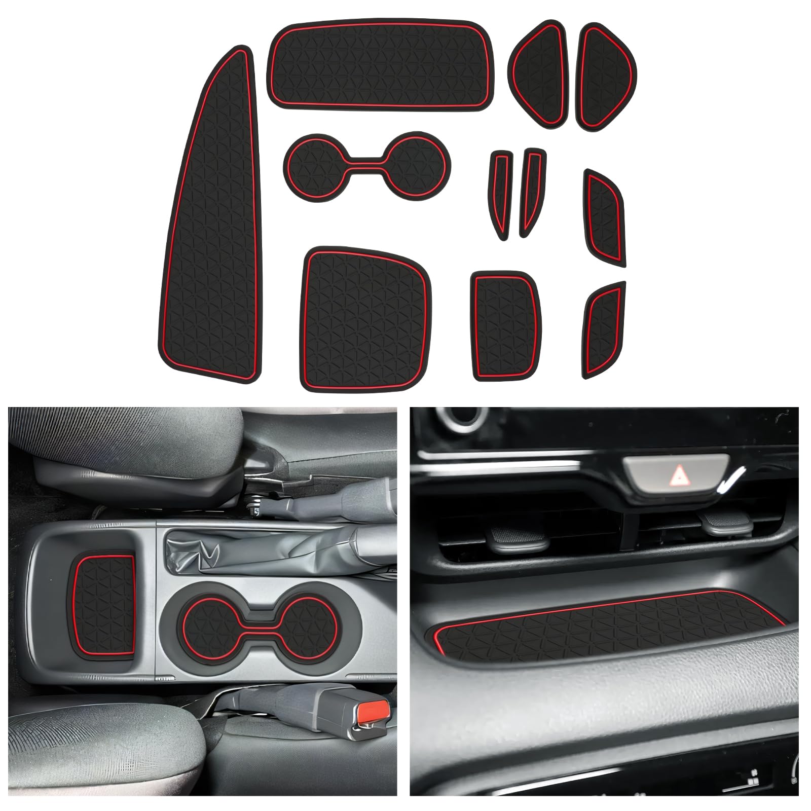 CDEFG Compatible avec Compatible avec Toyota Yaris IV 2020-2023 2024 XP210 Tapis en Caoutchouc Anti-poussière Antidérapant, Yaris Porte Console Centrale Tapis Yaris Hybride 2024 Accessoires