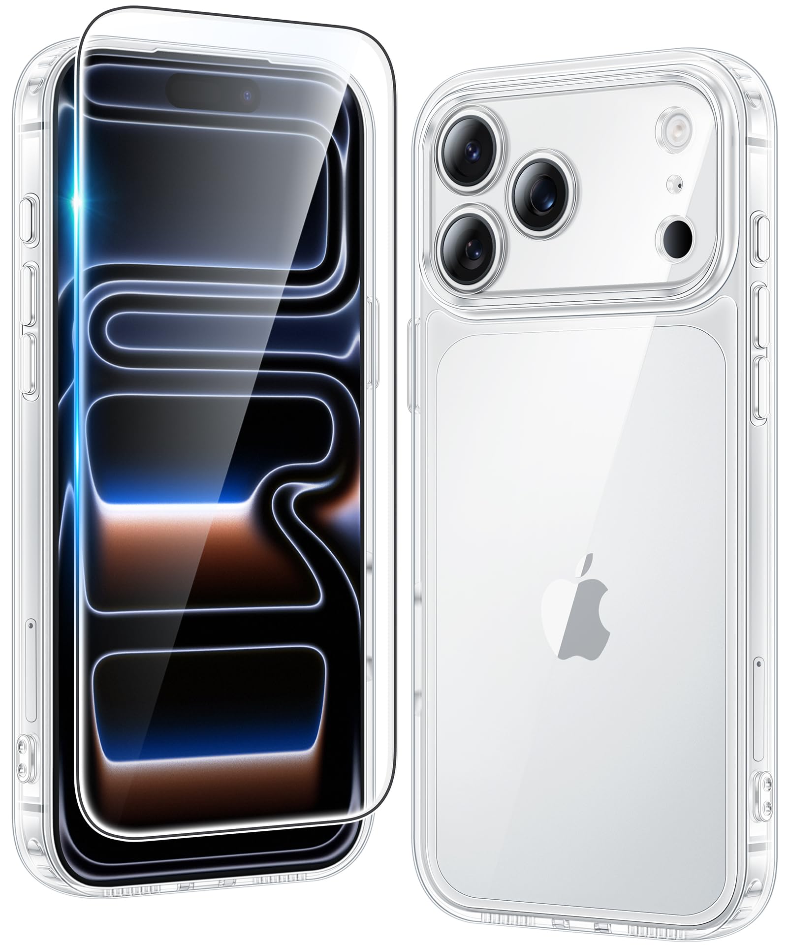 FNTCASE for Phone 17 Pro Case / 18 Pro Case Clear with Screen Protector
