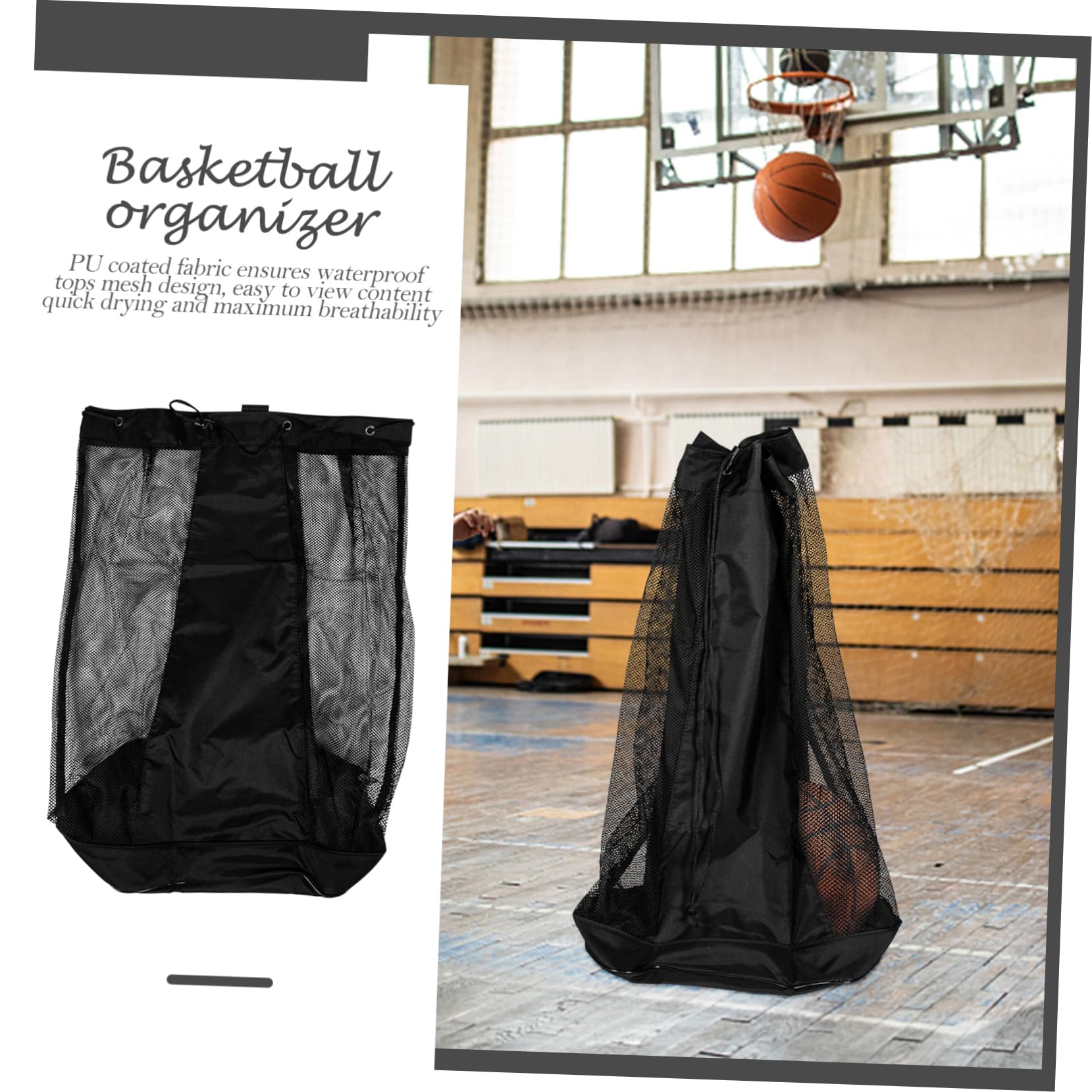 Amosfun Bolsa De Almacenamiento De Bolas Bolsa De Fútbol De Malla Bolsa De Malla para Equipos Bolsa De Pelota De Red Bolsa De Red De Natación Sola Bola Vóleibol Tela Oxford Aptitud Física